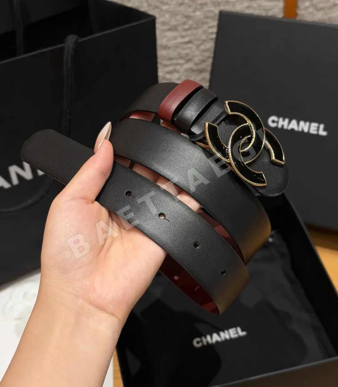 샤넬 리버시블 송아지가죽 버클 벨트 30mm 상세 이미지 2