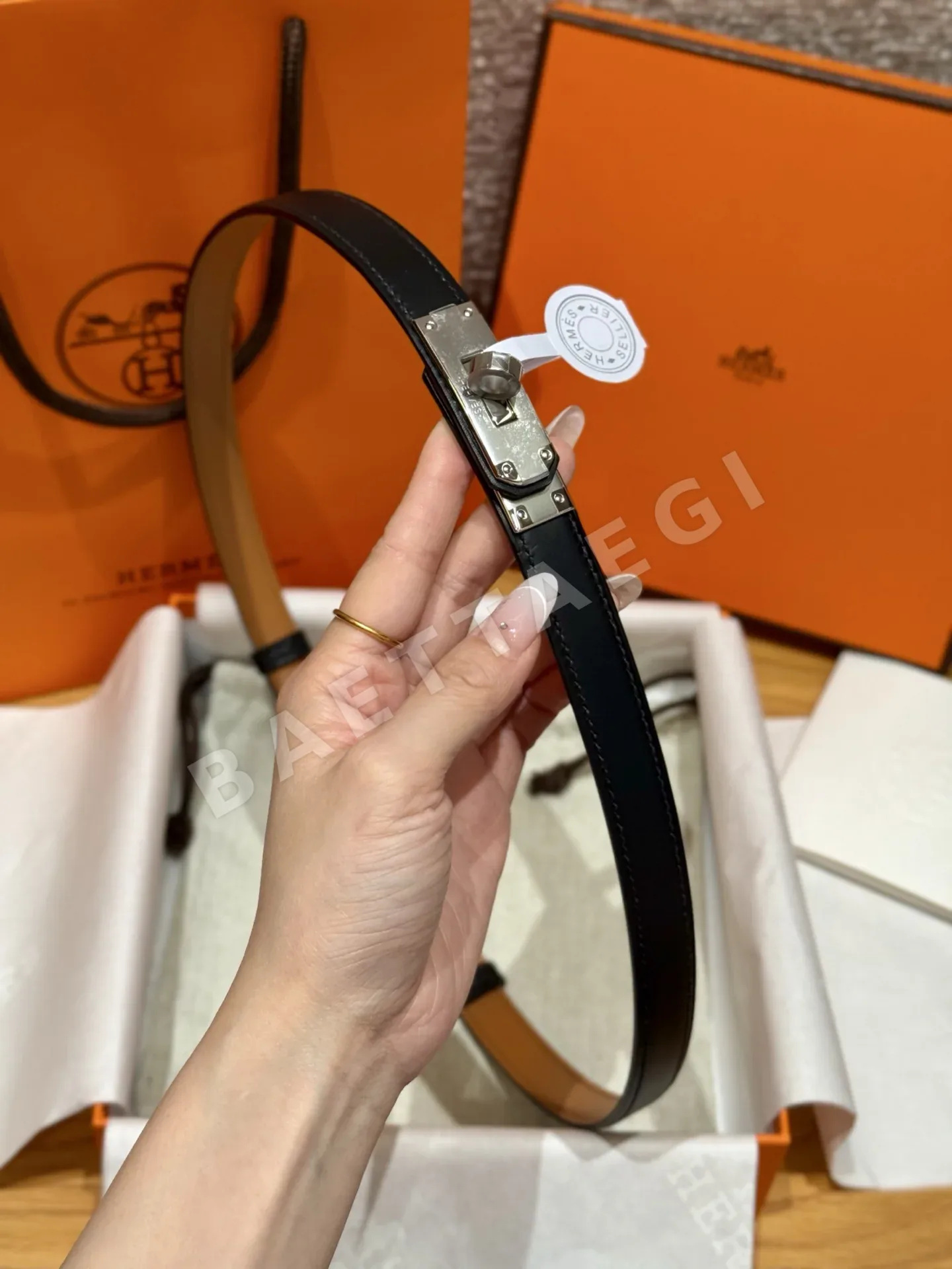 에르메스 켈리 금도금 버클 스위프트 송아지가죽 벨트 상세 이미지 8