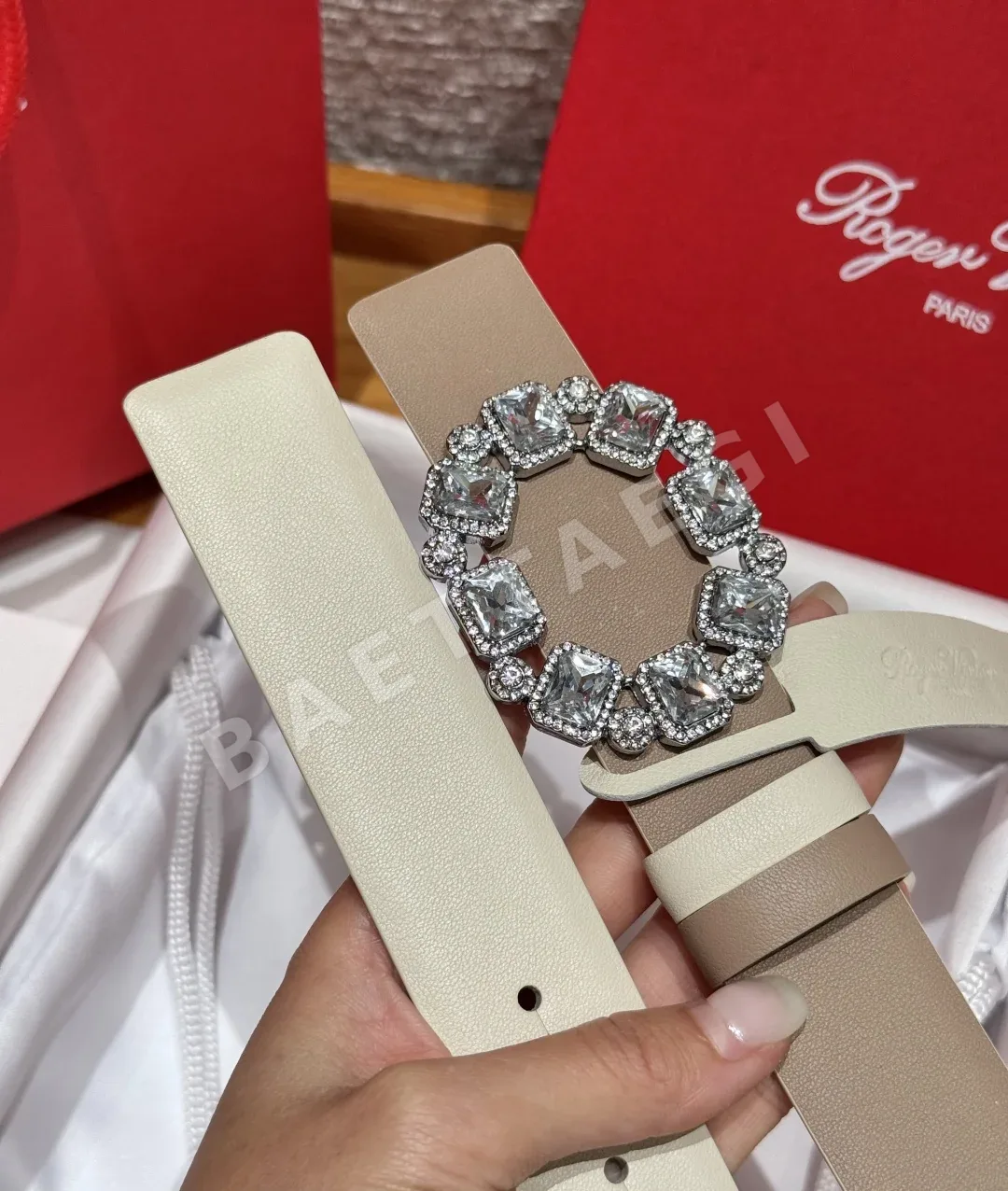 로저비비에 양면 소가죽 벨트 3.0 cm 상세 이미지 6