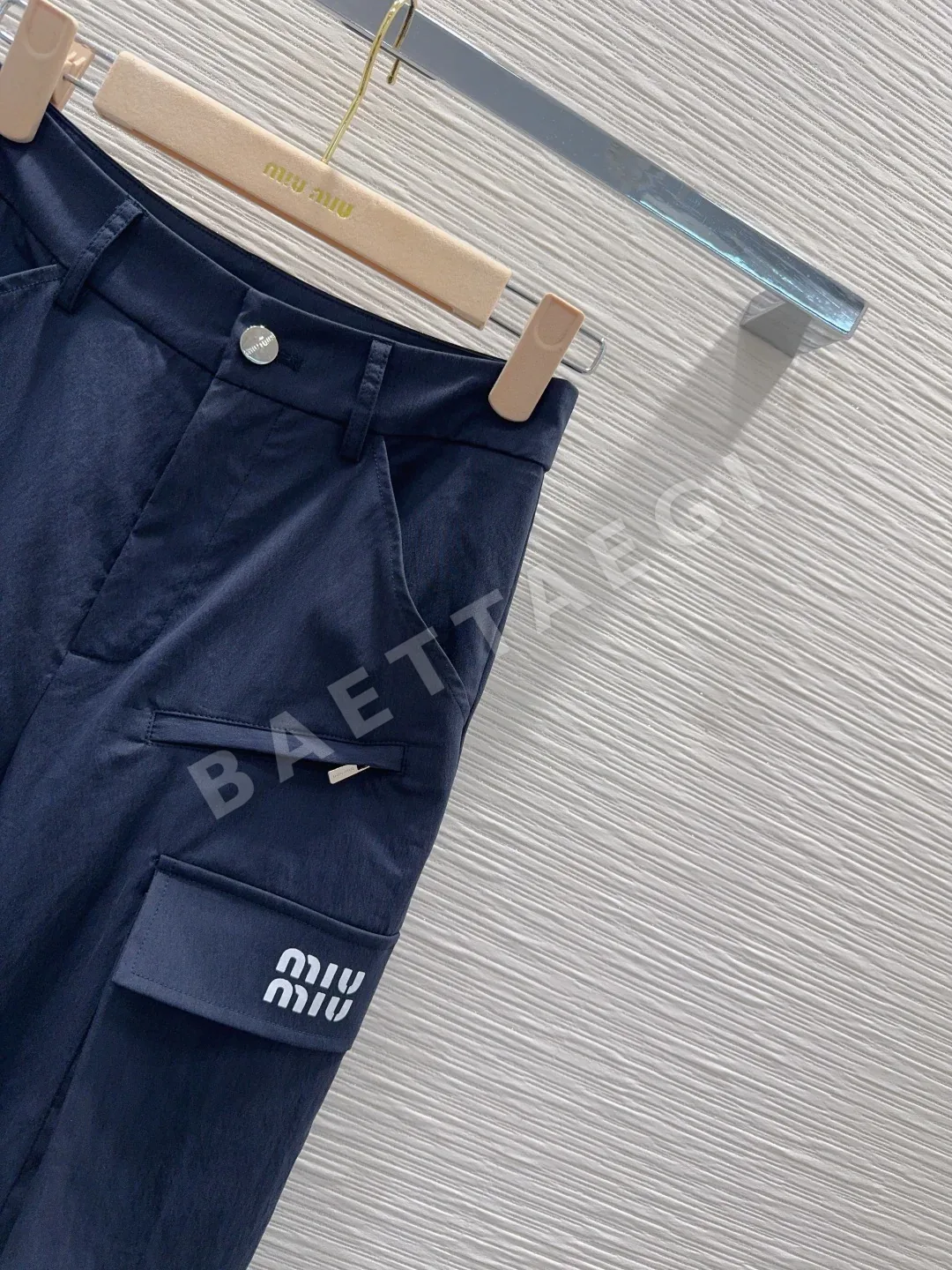 미우미우 와이드 레그 여성 바지 상세 이미지 4