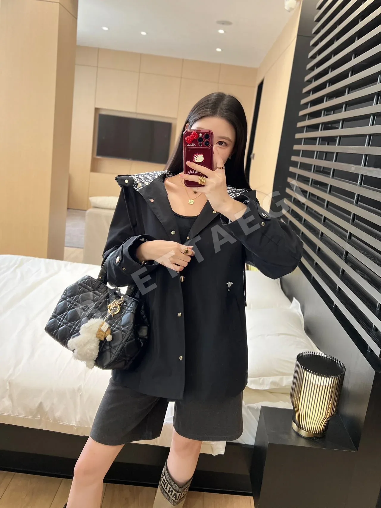 디올 벌 자수 중기장 여성 자켓 93378