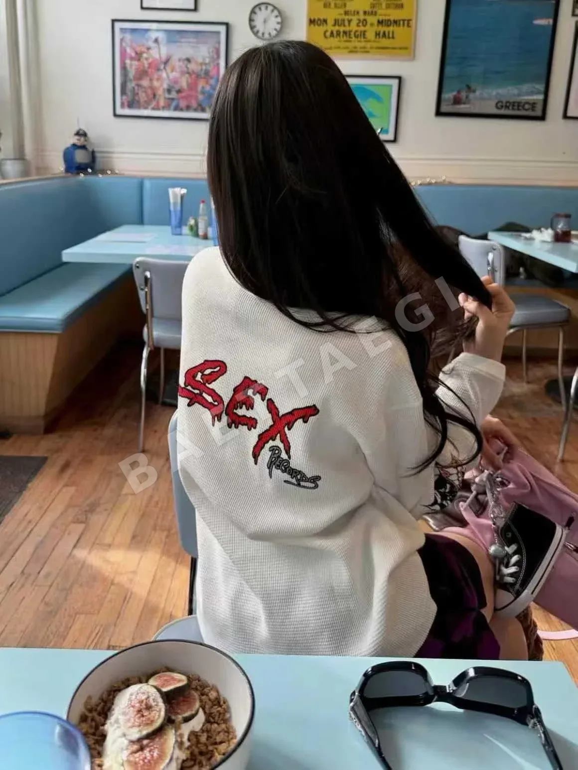 크롬하츠 화이트 와플 여성 긴팔 티셔츠 상세 이미지 6