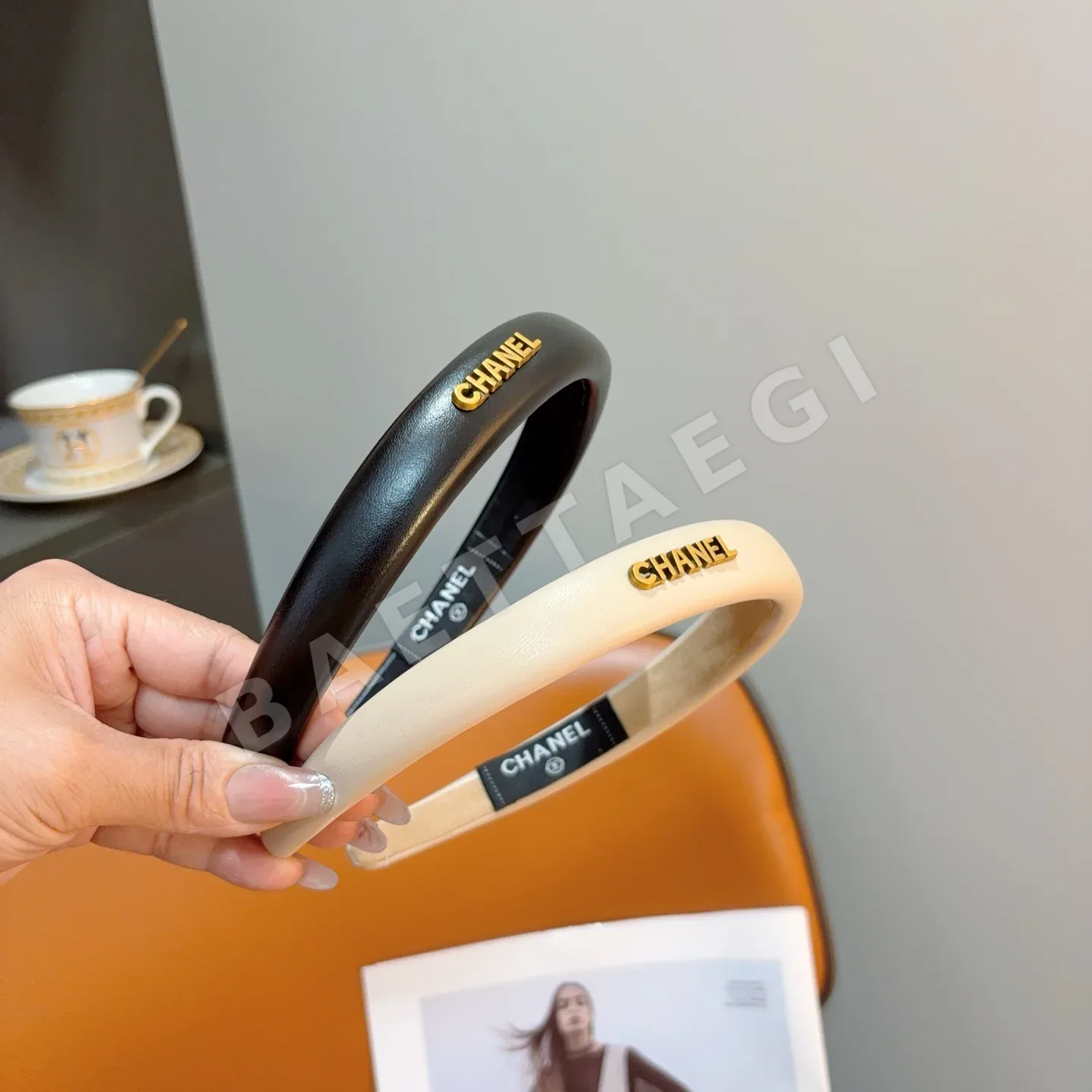 샤넬 램스킨 헤어밴드 182896