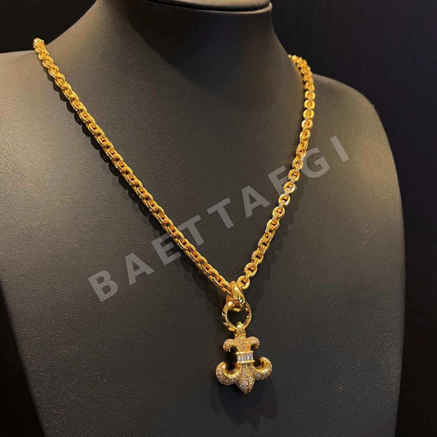 크롬하츠 스카우트 플라워 골드 도금 다이아몬드 목걸이 상세 이미지 9