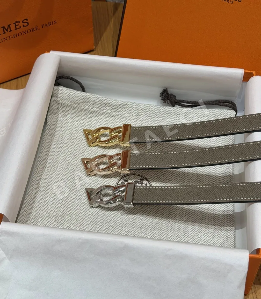 에르메스 닻 모양 체인 메탈 버클 벨트 상세 이미지 3
