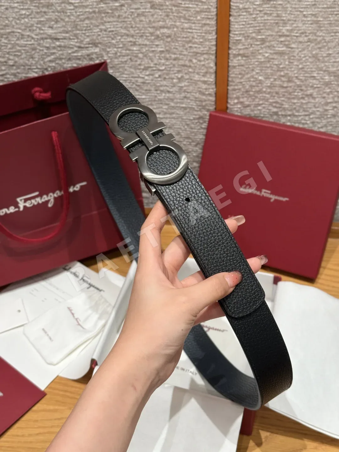 페레가모 간치니 리버서블 소가죽 벨트 상세 이미지 3