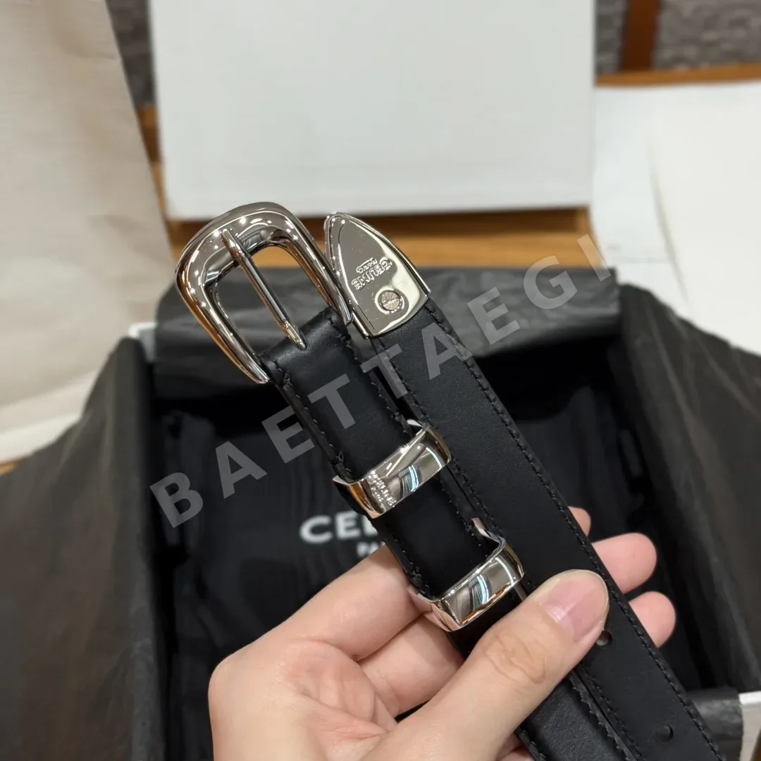 셀린느 JD260 개선문 웨스턴 스몰 가죽 벨트 상세 이미지 3