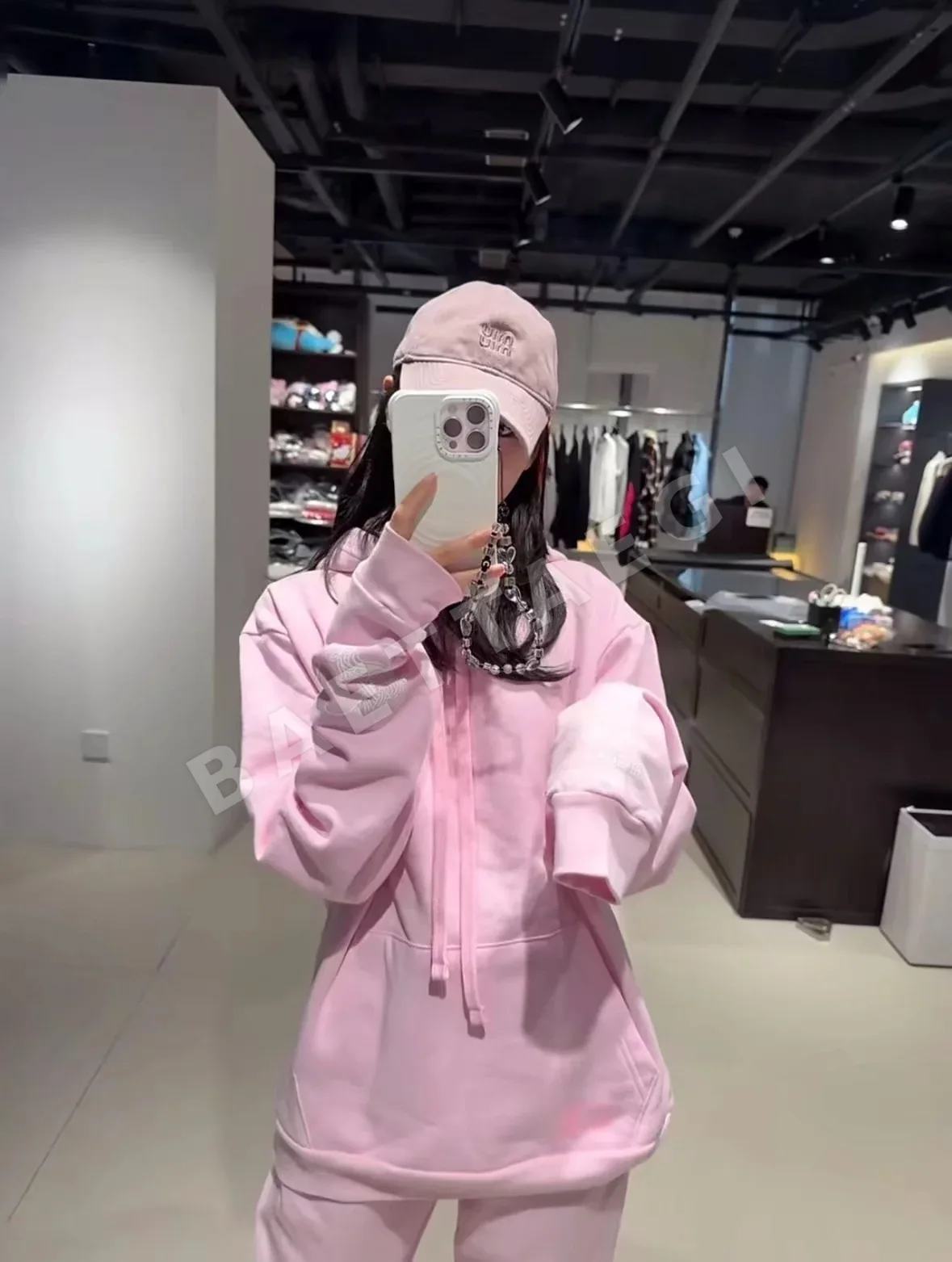 크롬하츠 마이애미 한정 핑크 후드 긴팔 티셔츠 상세 이미지 3