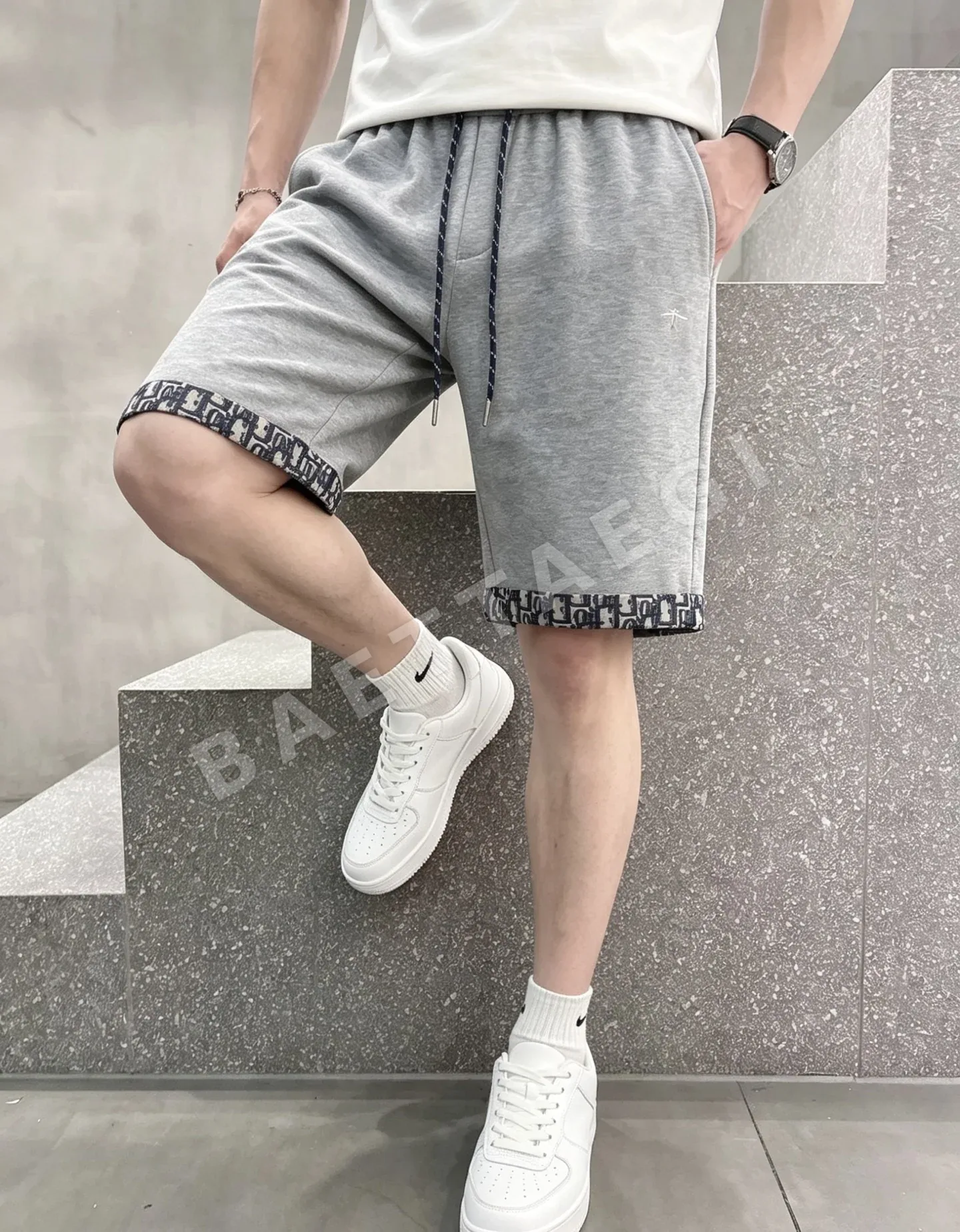 디올 남성 고급 코튼 반바지 상세 이미지 6