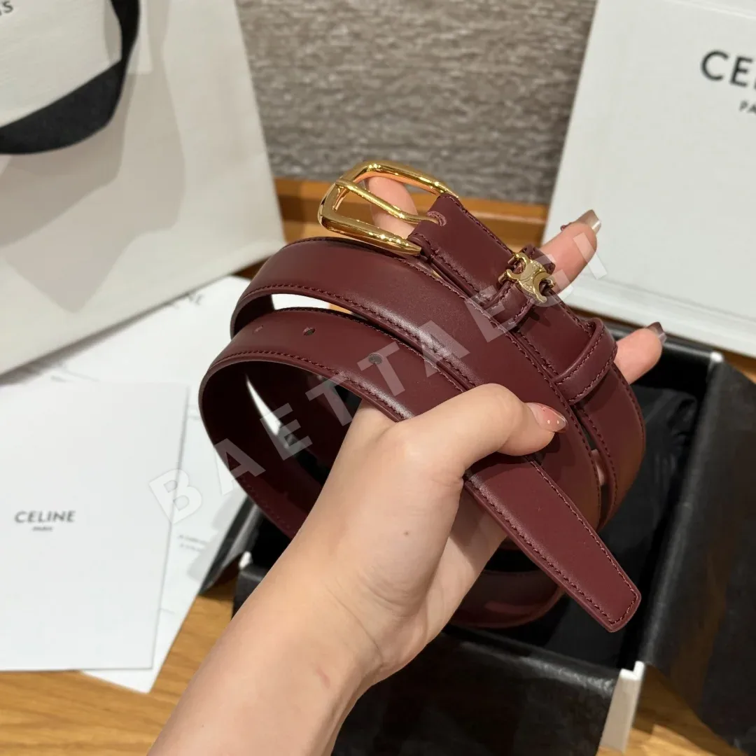 셀린느 트리옹 가죽 미디엄 25mm 벨트 상세 이미지 3