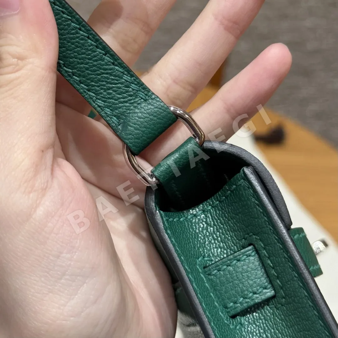 에르메스 켈리 엘란 벨벳 그린 가방 상세 이미지 9