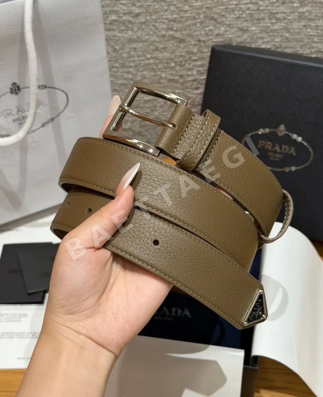 프라다 가죽 벨트 33mm 상세 이미지 2