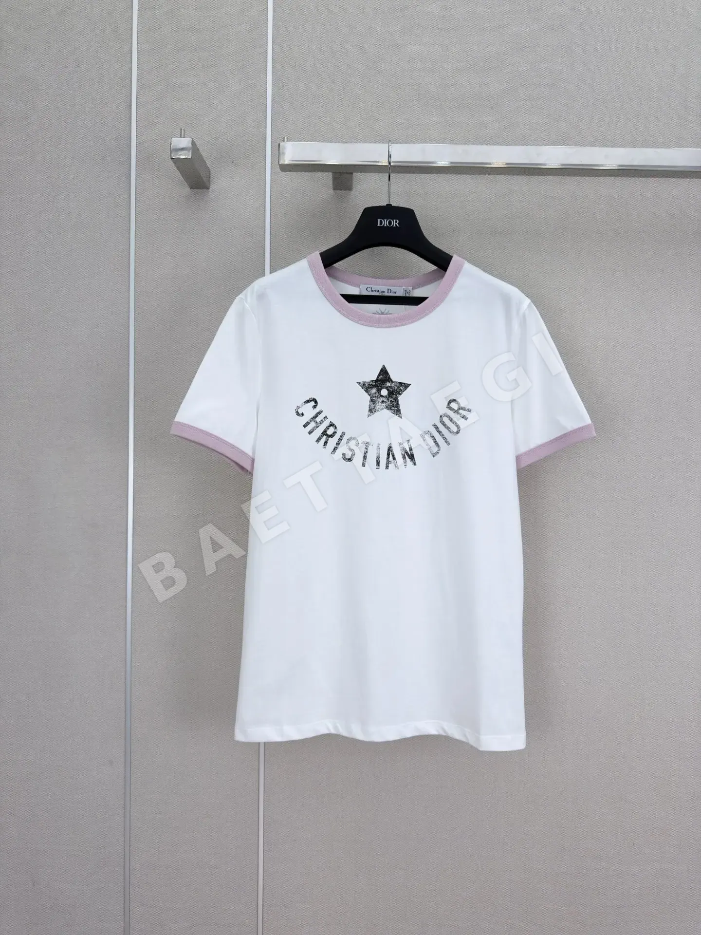 디올 오각별 컬러블록 크루넥 반팔 티셔츠 52086