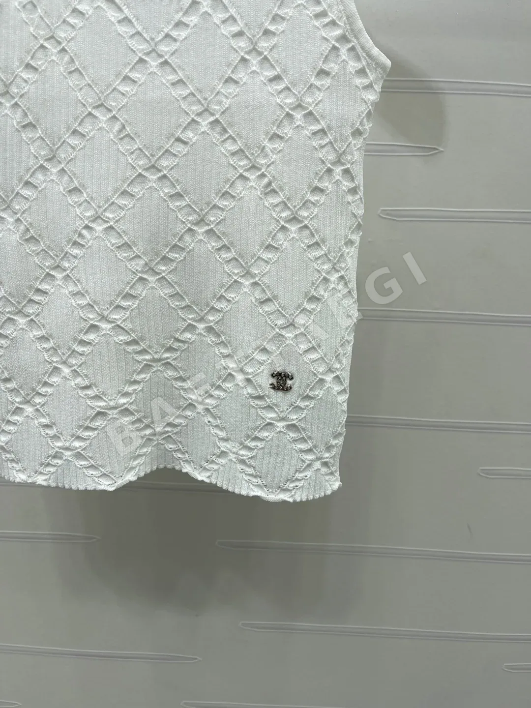 샤넬 다이아몬드 펀칭 니트 민소매 베스트 상세 이미지 6