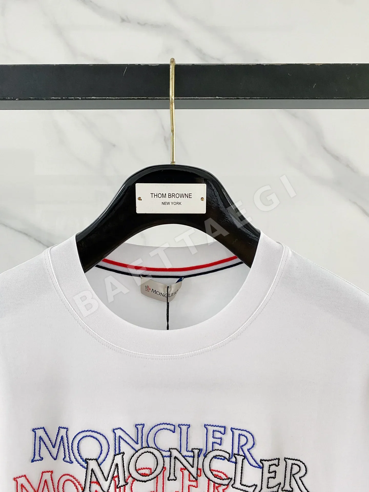 몽클레르 여성 린넨 코튼 반팔 티셔츠 상세 이미지 2