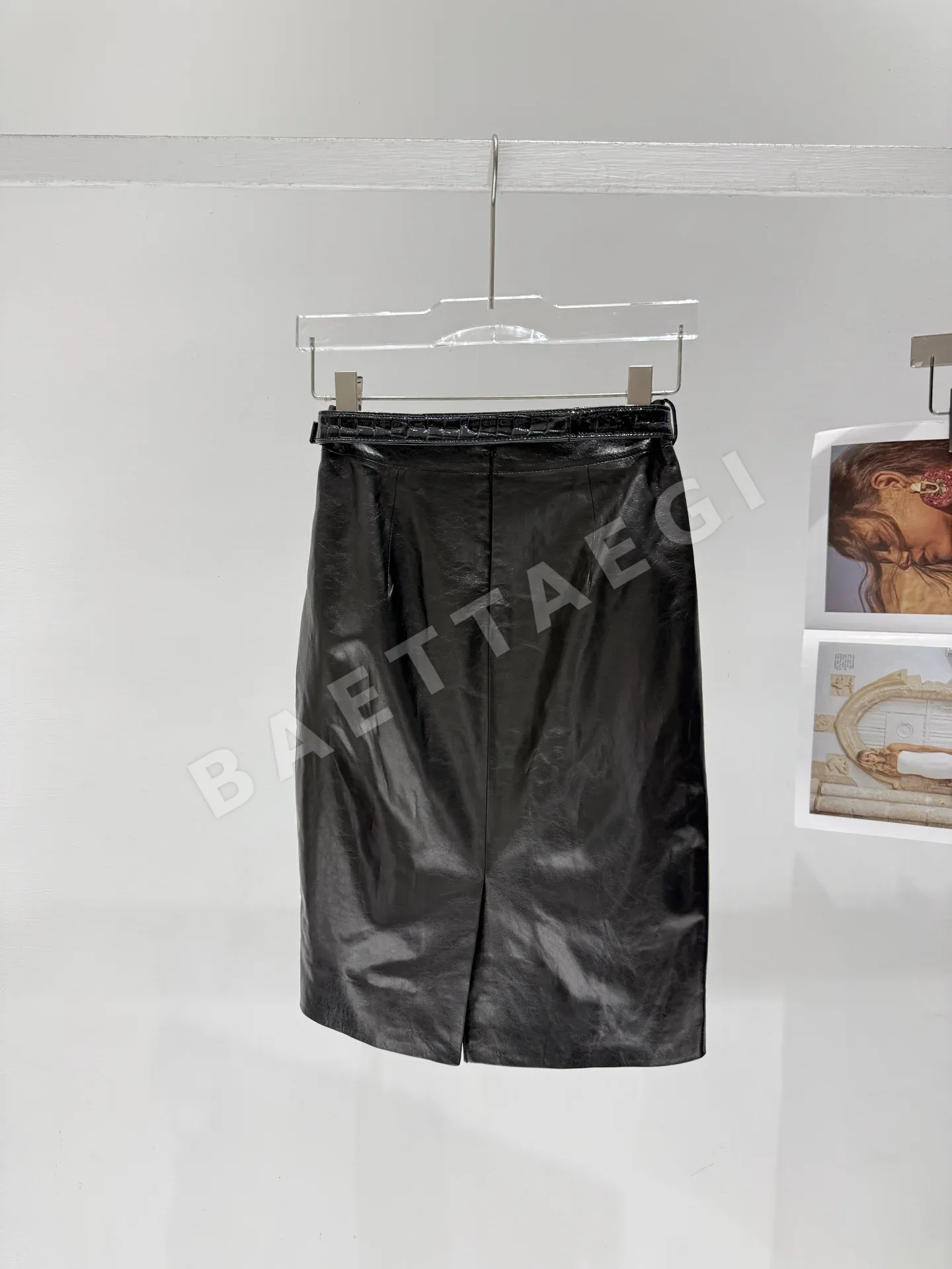 생로랑 양가죽 여성 스커트 상세 이미지 8