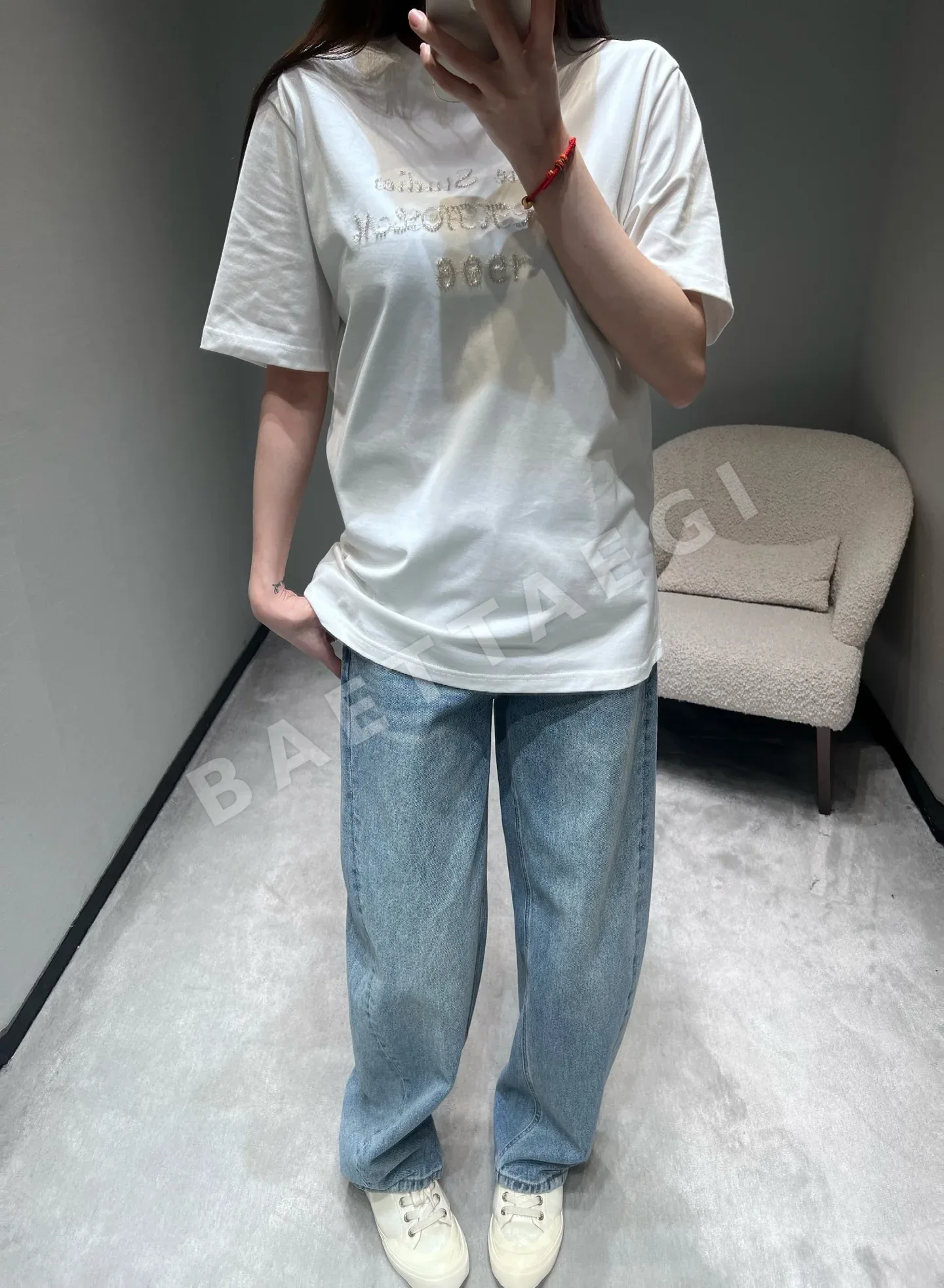 디올 레터 장식 반팔 티셔츠 상세 이미지 8