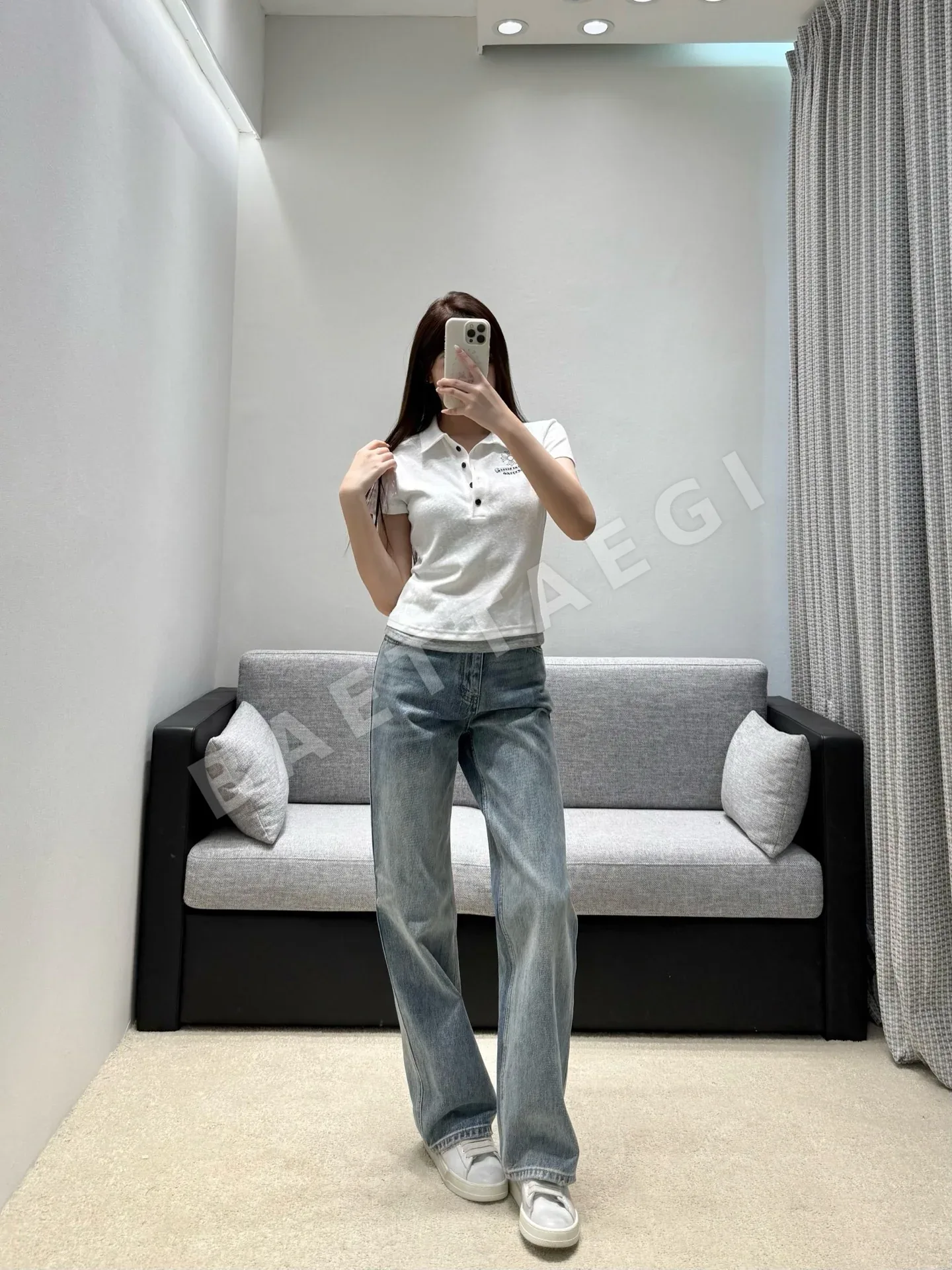 크롬하츠 여성 크롭 반팔 폴로셔츠 상세 이미지 4