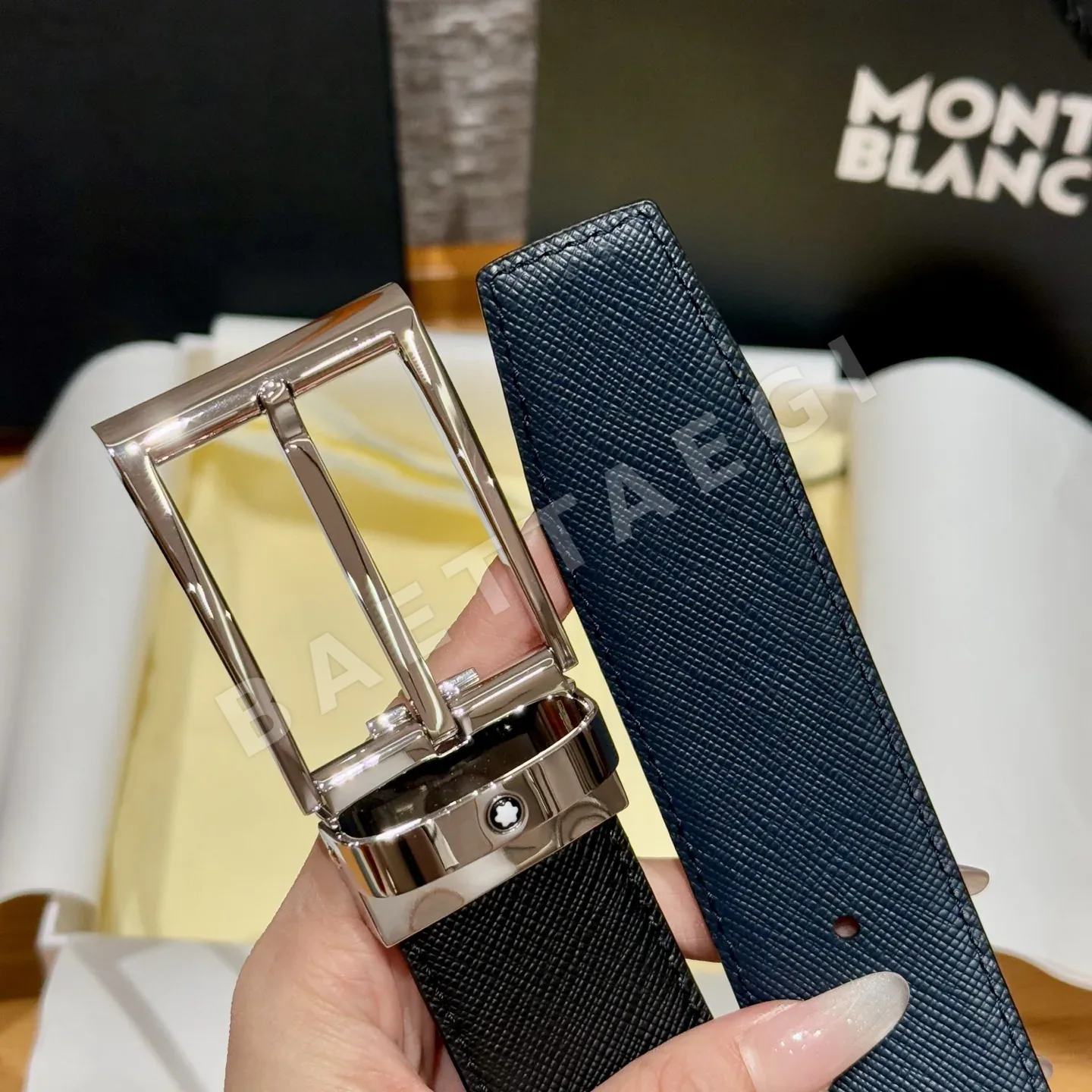 몽블랑 남성 가죽 벨트 상세 이미지 5