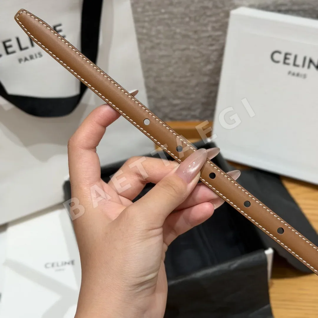 셀린느 메종 13mm 소가죽 벨트 골드 버클 상세 이미지 9