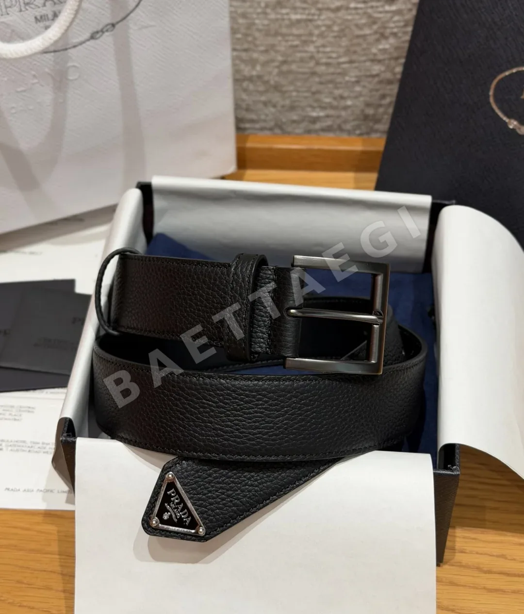 프라다 Pujia 가죽 벨트 33mm 179416