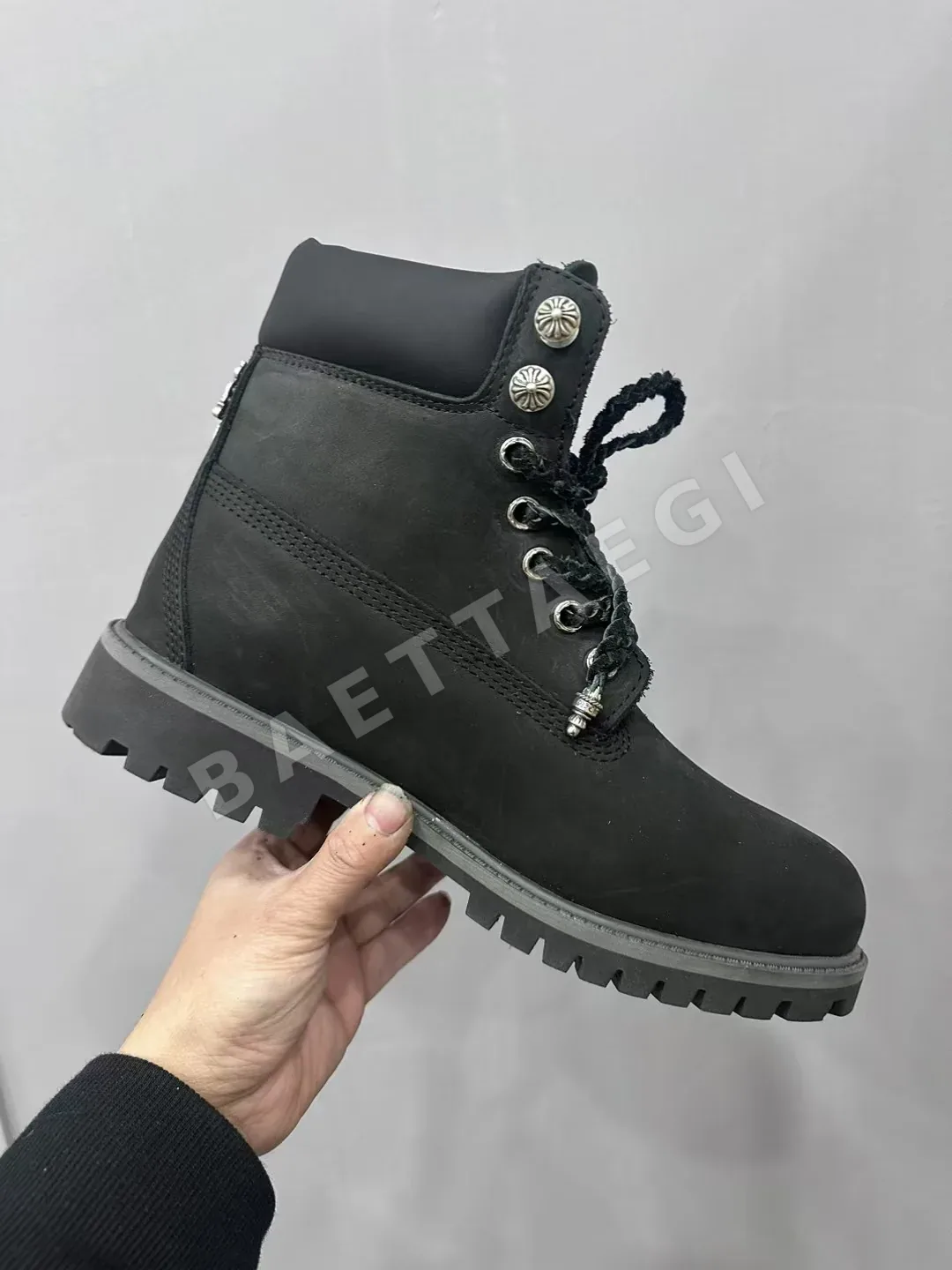 크롬하츠 부츠 블랙 실버 은도금 디테일 상세 이미지 3
