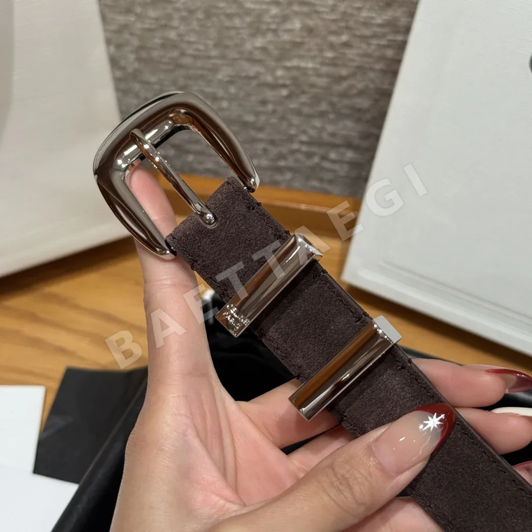 셀린느 웨스턴 골드 장식 가죽 벨트 상세 이미지 4