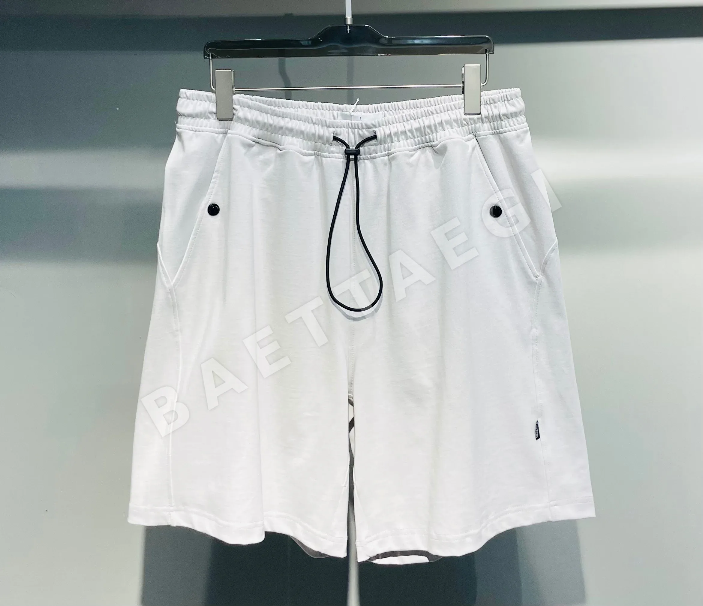스톤아일랜드 컴퍼스 패치 프린트 고무 허리 반바지 상세 이미지 5