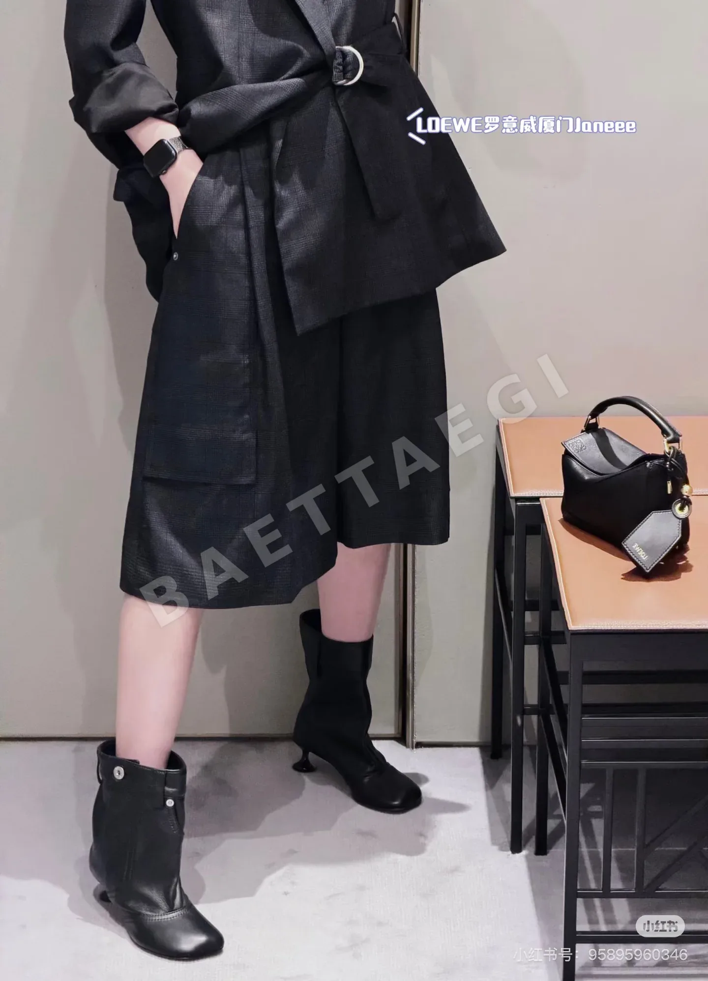 로에베 불규칙 체크 울 테일러드 세트 상세 이미지 7