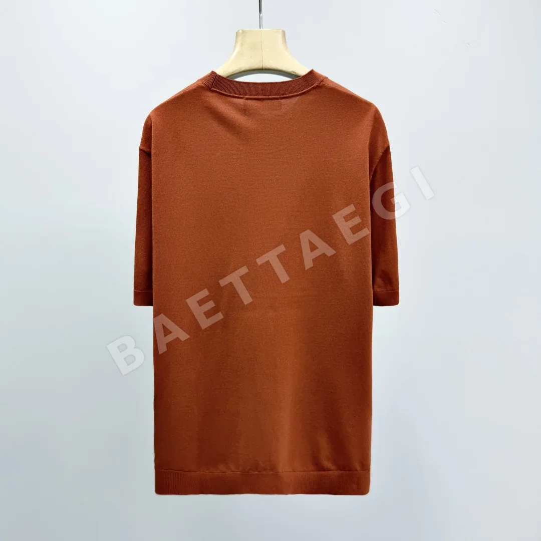 로로피아나 자수 장식 폴로 카라 니트 반팔 티셔츠 상세 이미지 2