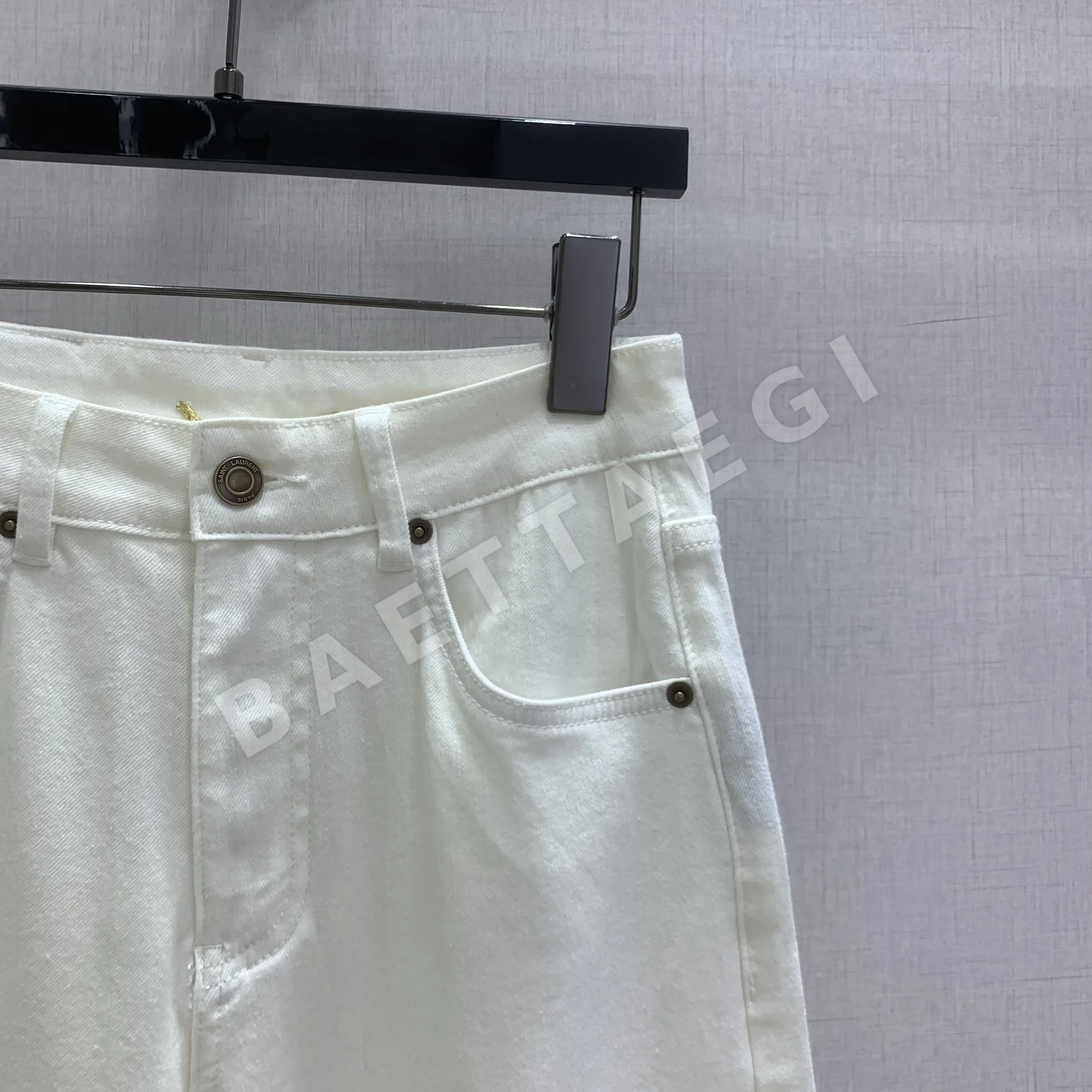 생로랑 자수 로고 여성 데님 바지 상세 이미지 12