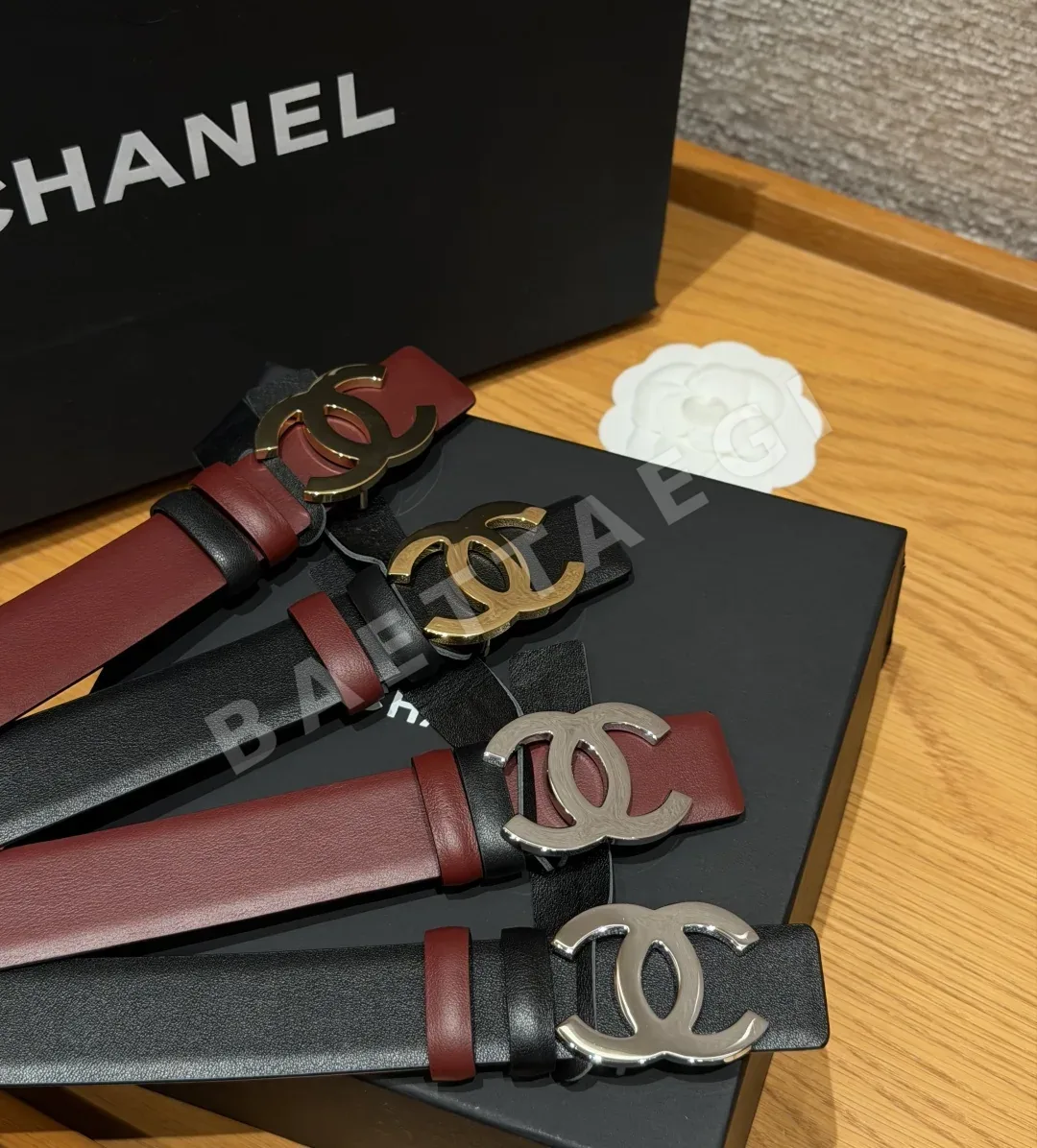 샤넬 리버시블 카프스킨 더블 C 버클 벨트 상세 이미지 4