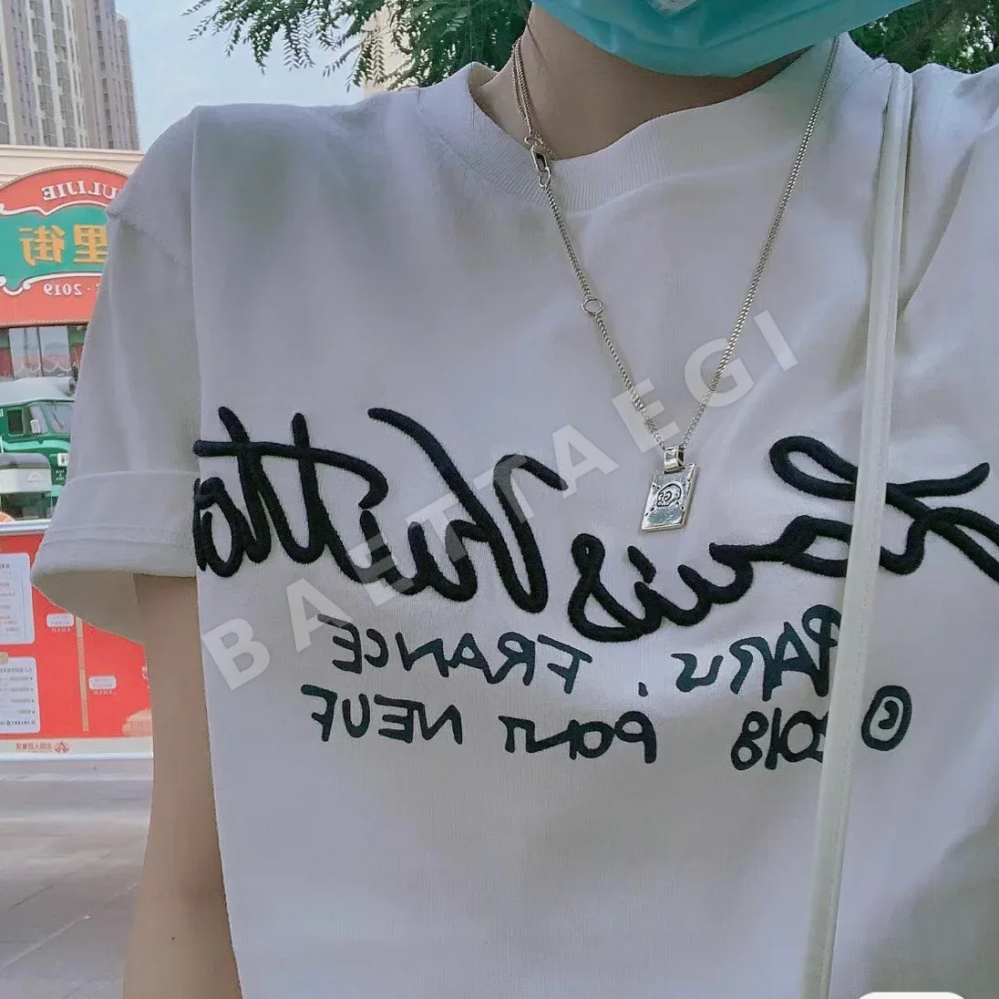 구찌 고스트 스컬 엘프 스퀘어 양면 목걸이 상세 이미지 2