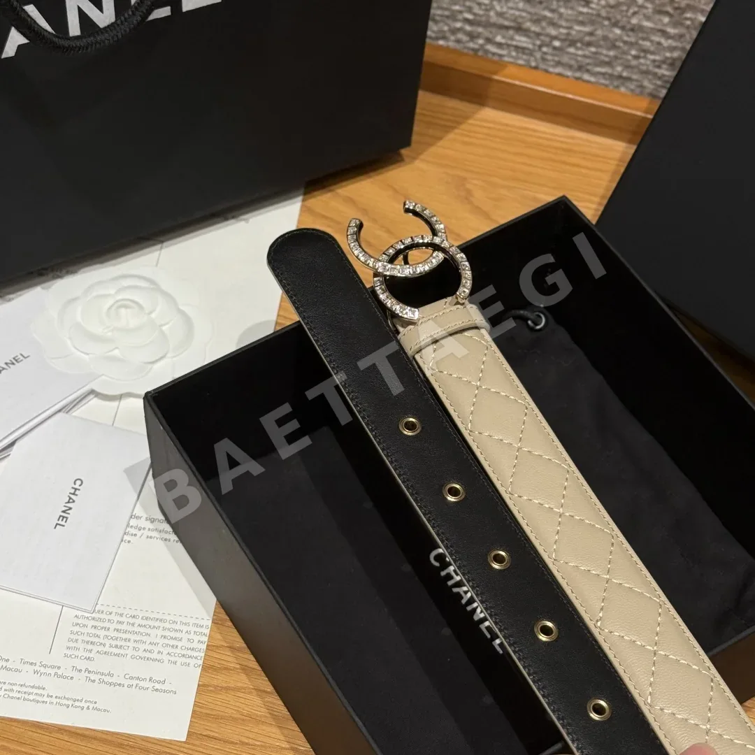 샤넬 램스킨 더블 C 메탈 로고 벨트 상세 이미지 5