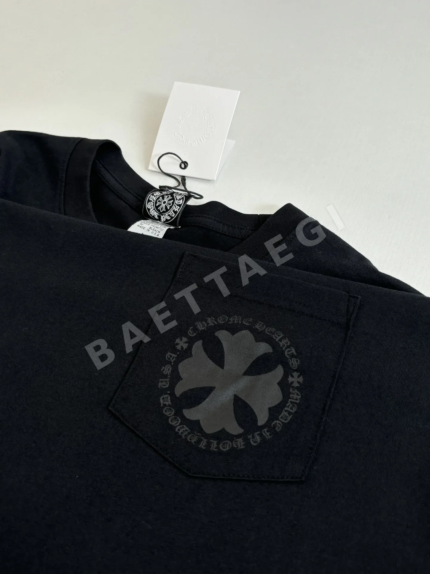 크롬하츠 빈티지 산스크리트 십자가 프린트 코튼 긴팔 티셔츠 상세 이미지 6