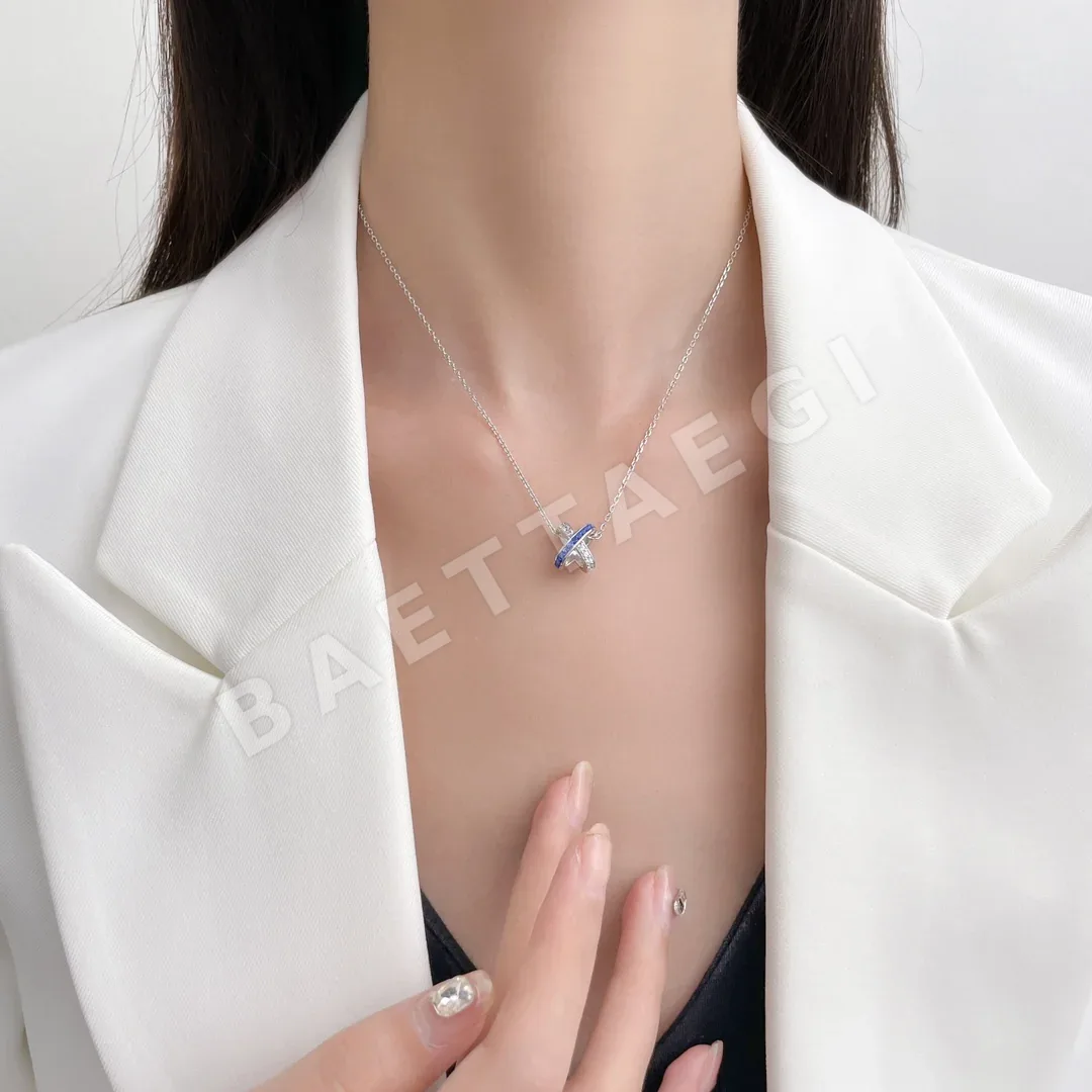쇼메 리앙 크로스 사파이어 목걸이 69834
