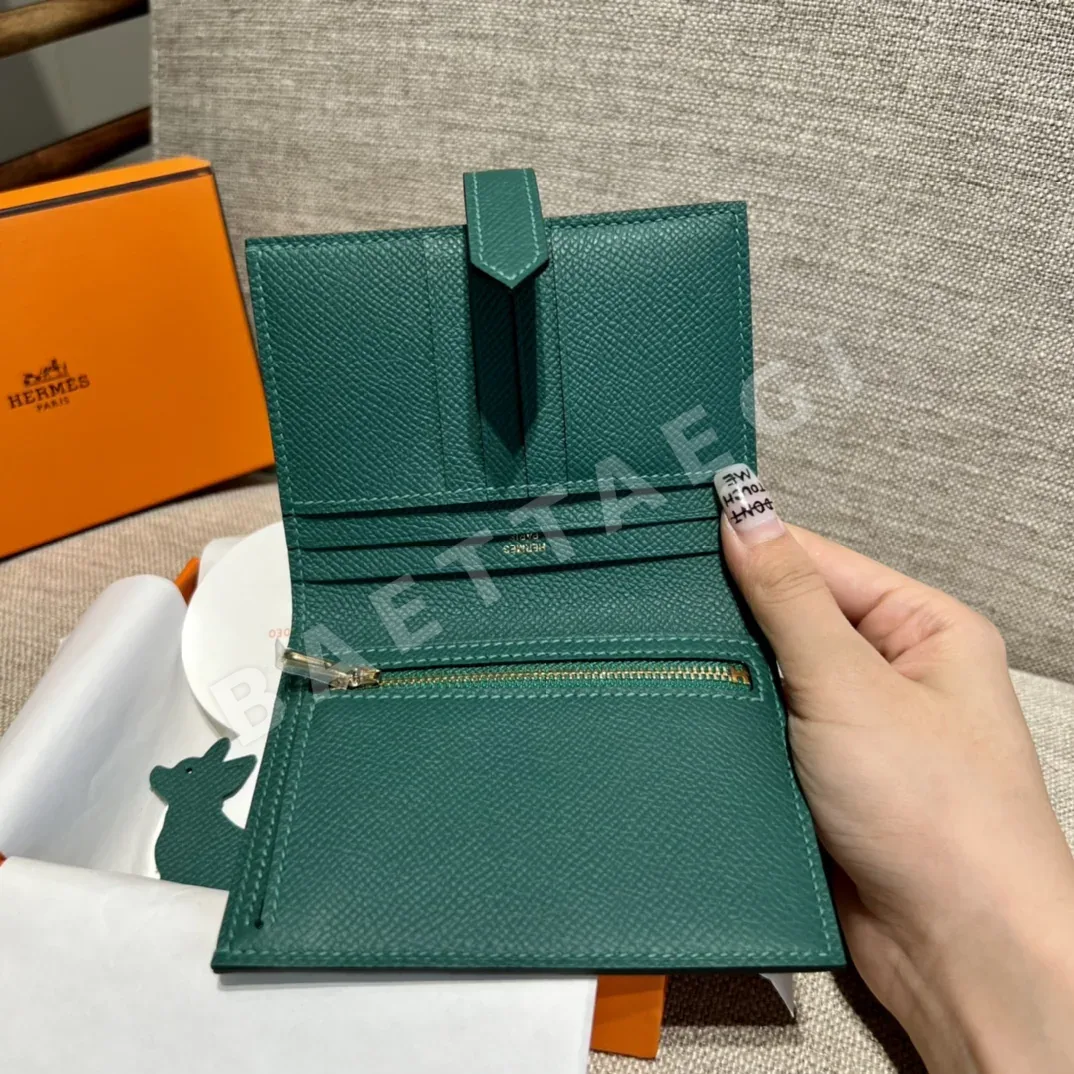 에르메스 엡솜 야자 프린트 벨벳 그린 지갑 상세 이미지 8