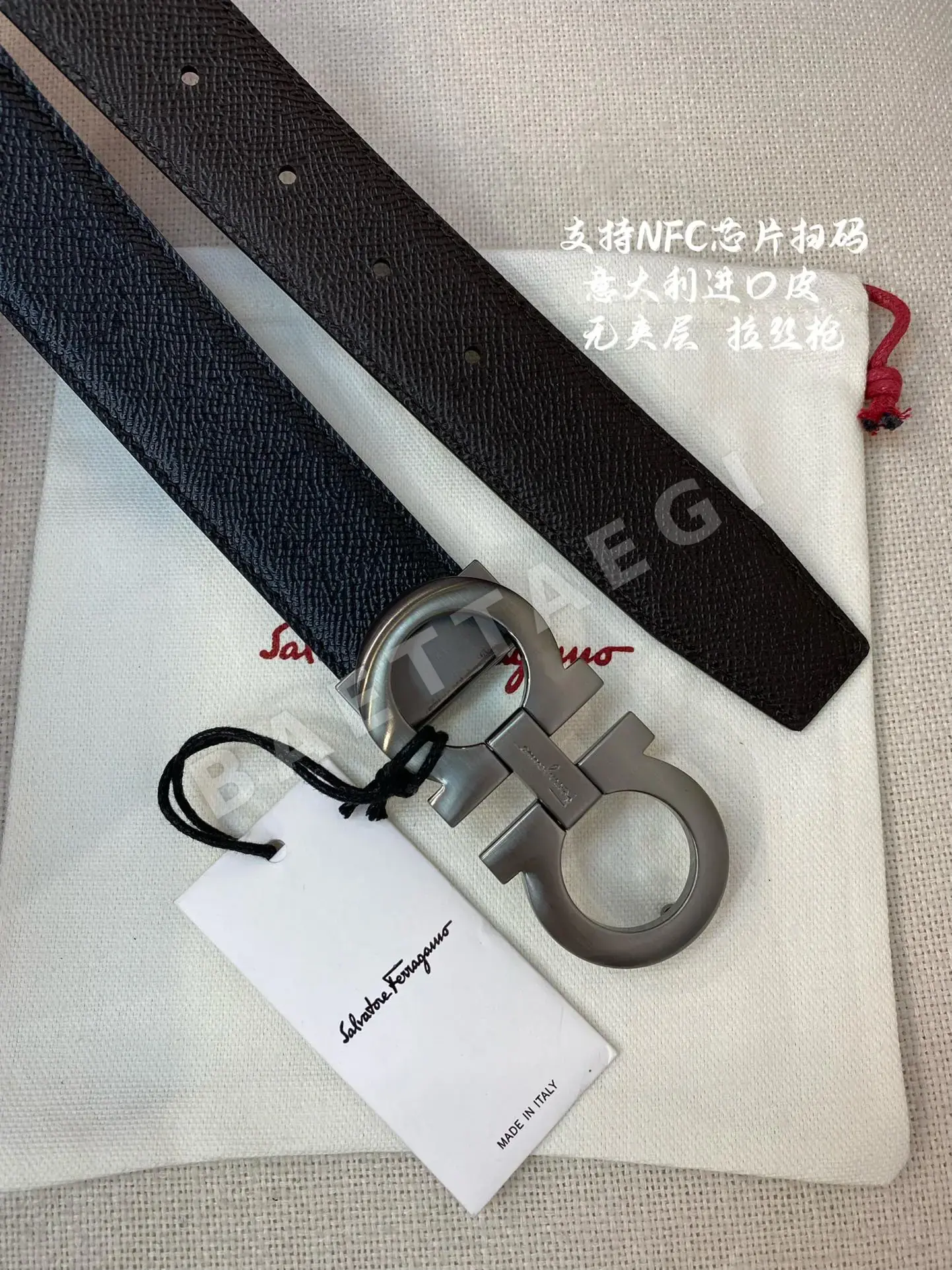 페레가모 천연 가죽 벨트 3.5 CM202500320 상세 이미지 4