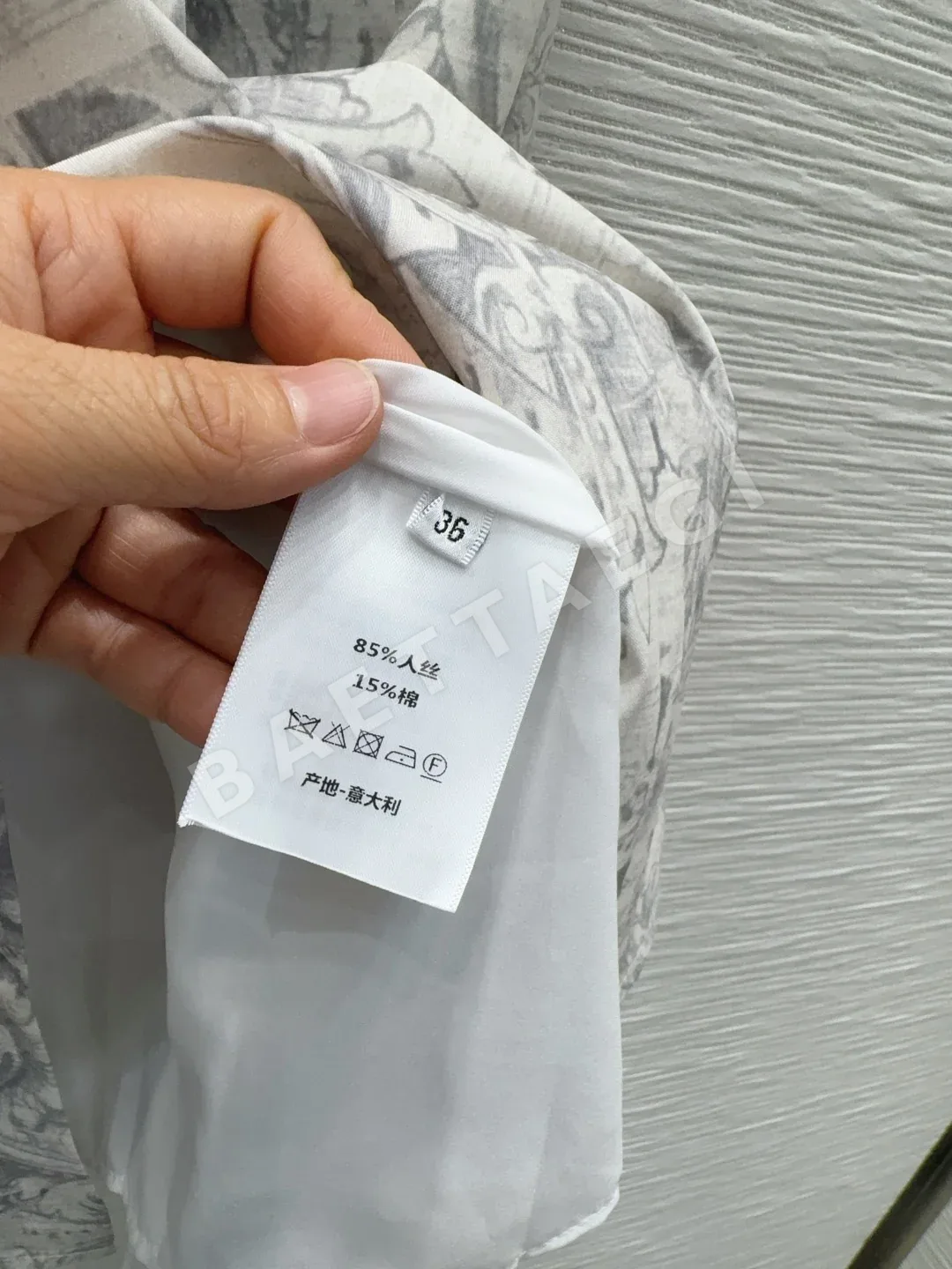 디올 허리 밴드 미들 기장 자카드 여성 원피스 상세 이미지 7