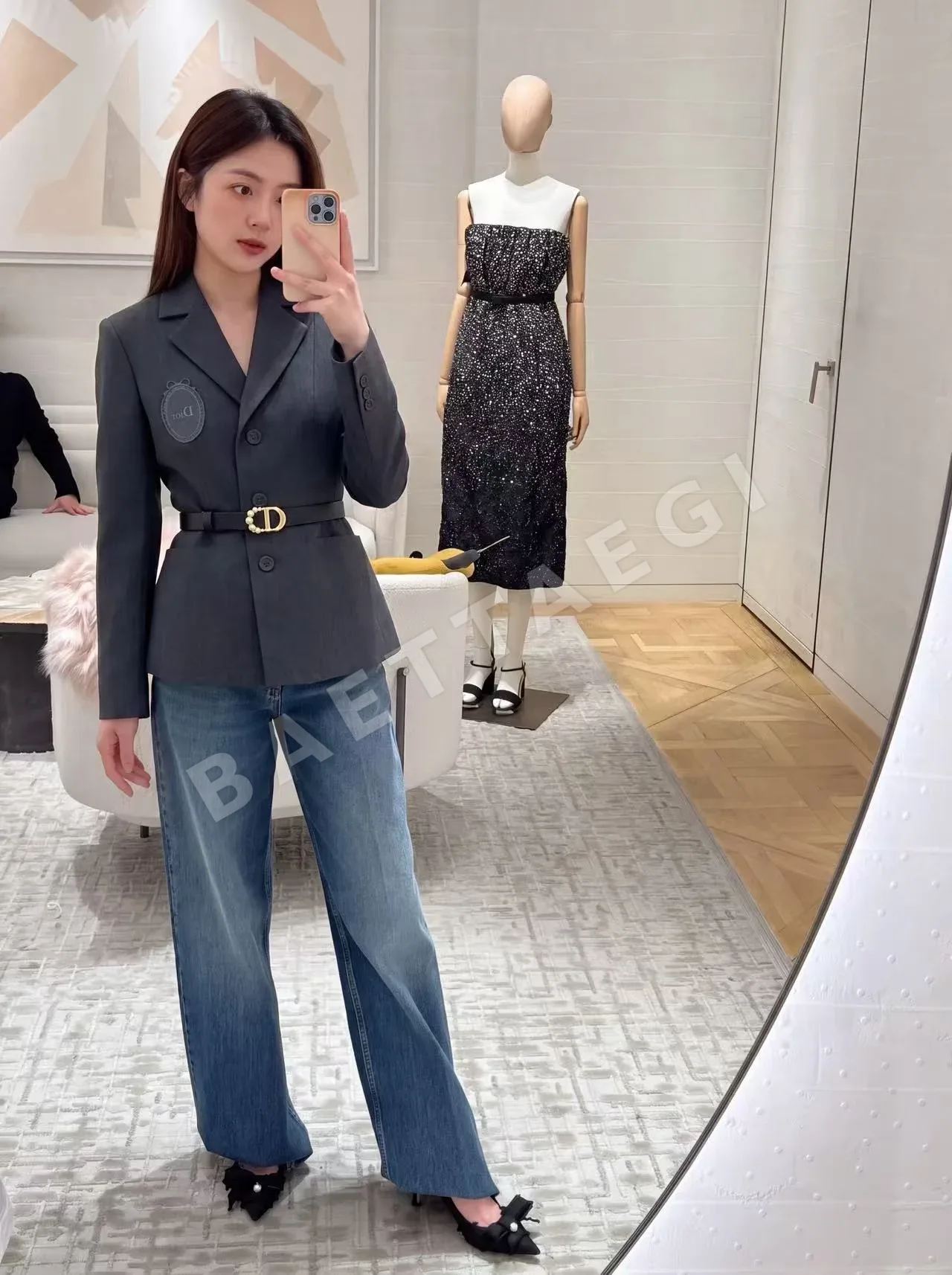 디올 허리 벨트 여성 자켓 상세 이미지 2