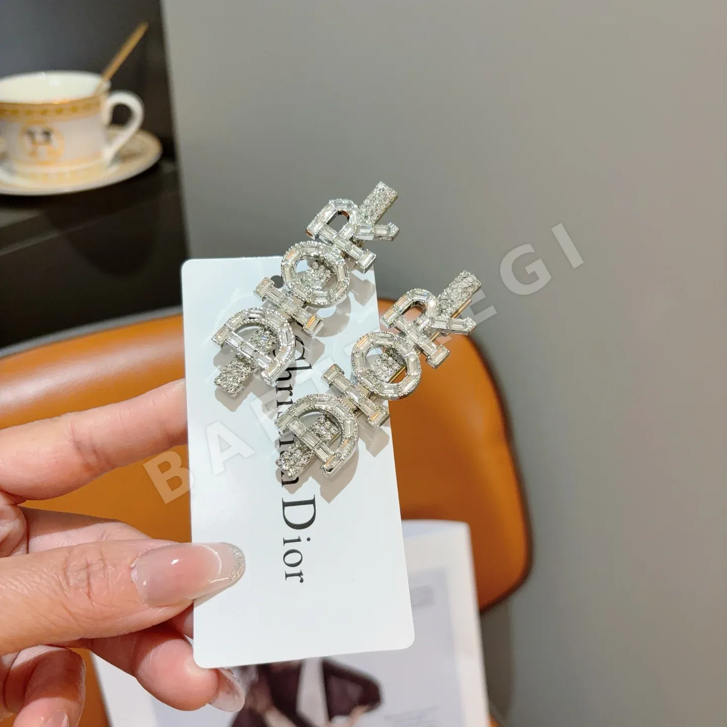 디올 메탈 라인스톤 BB 클립 헤어악세 상세 이미지 7