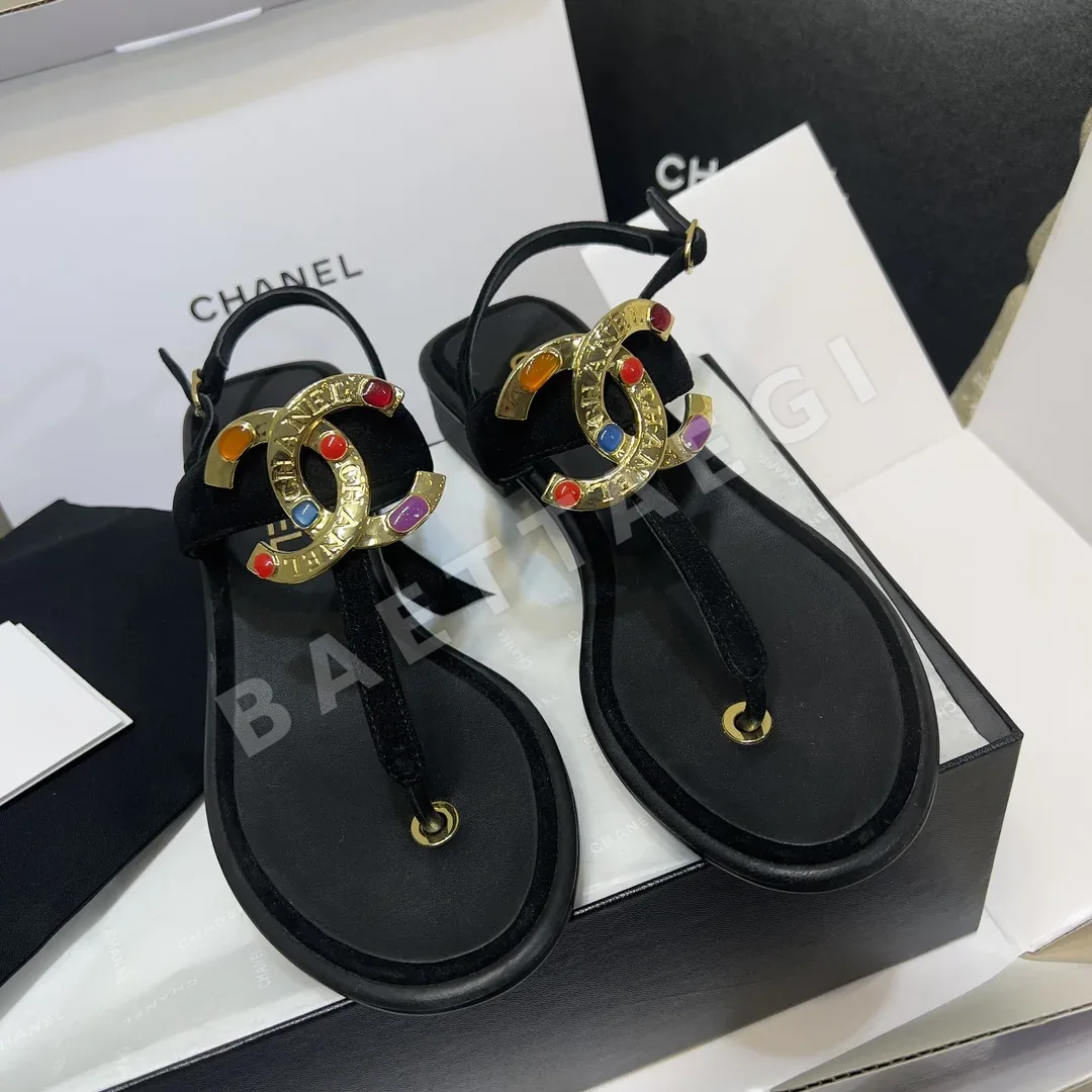 샤넬 엑스퀴지트 글라스 젬 플립플롭 94543
