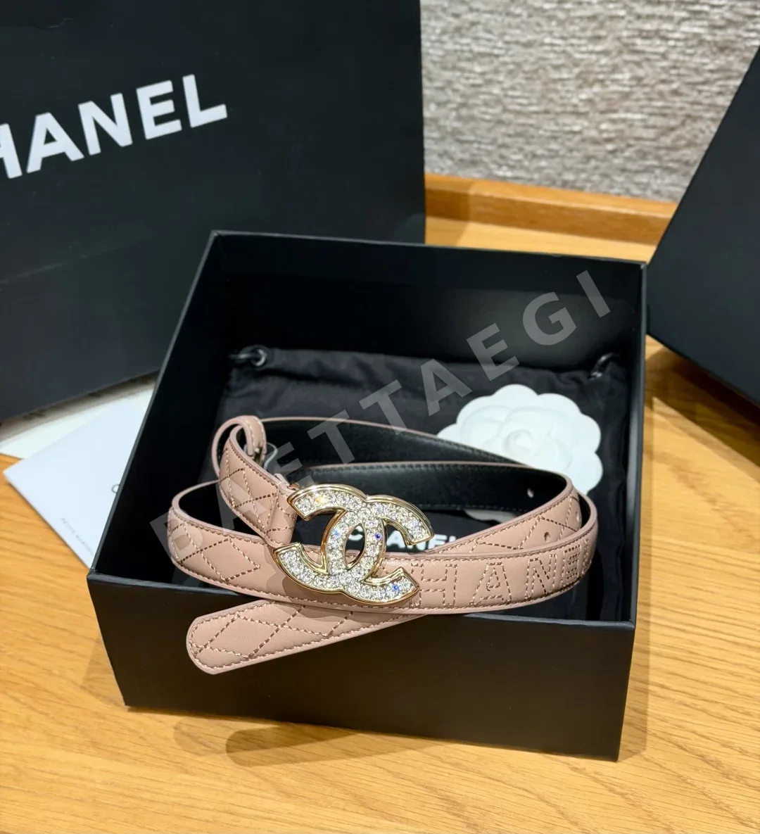 샤넬 퀼팅 램스킨 20mm 벨트 174248