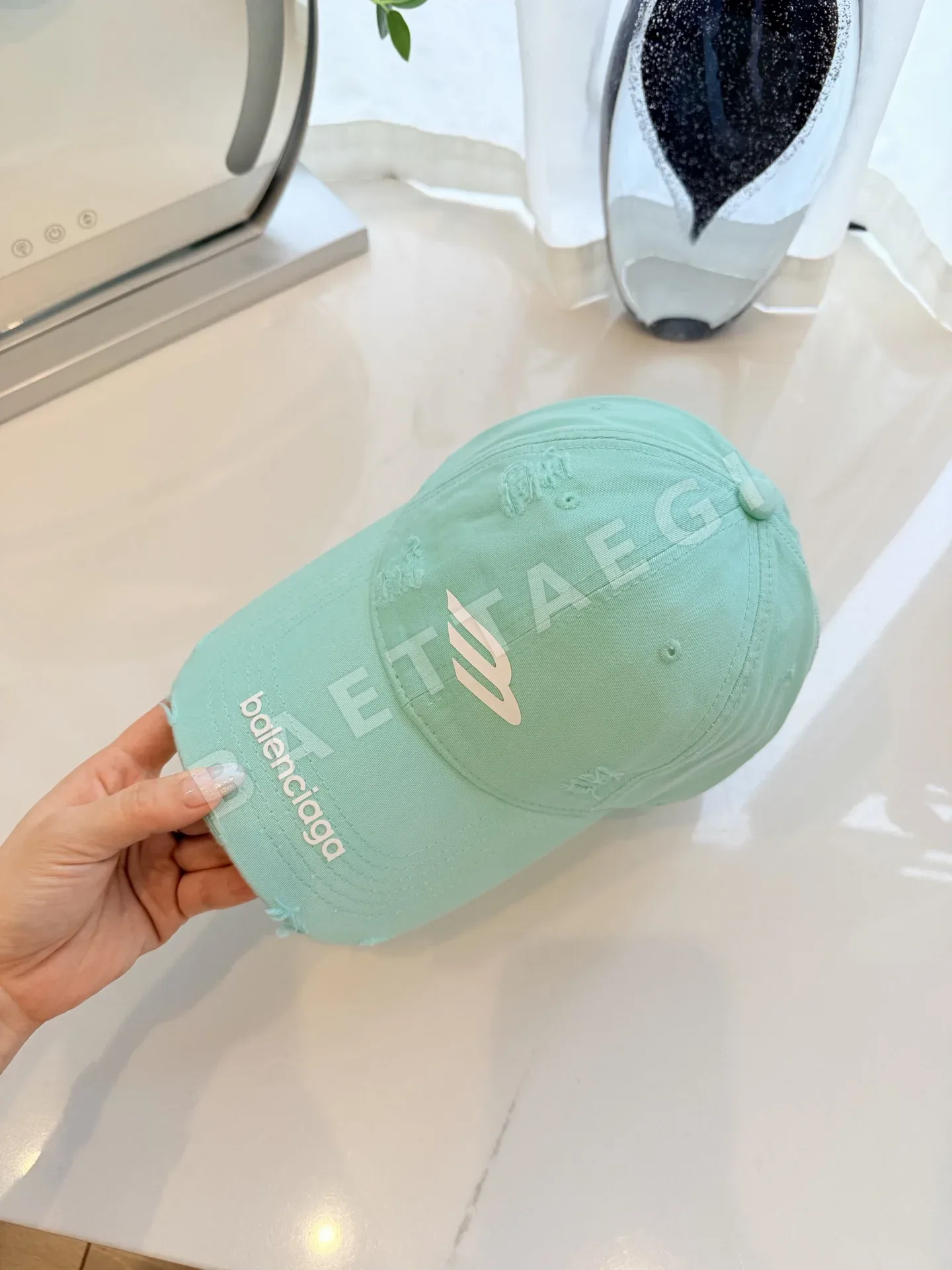 발렌시아가 마카롱 컬러 베이스볼 모자 상세 이미지 2