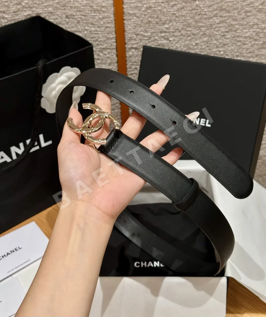 샤넬 클래식 더블 C 가죽 벨트 상세 이미지 4