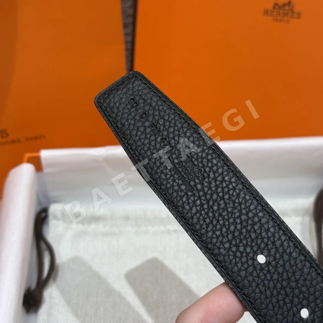 에르메스 조키 도금 금속 버클 양면 송아지가죽 벨트 상세 이미지 7