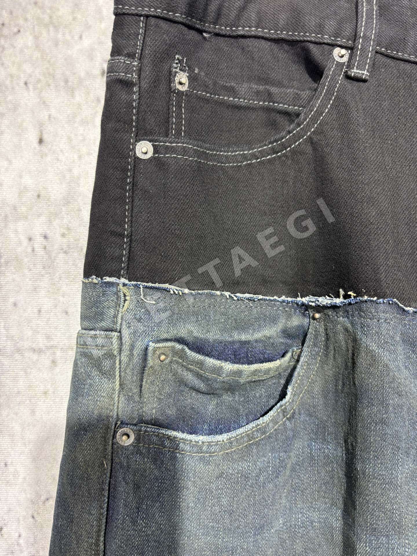 발렌시아가 패치워크 남성 진 바지 상세 이미지 6