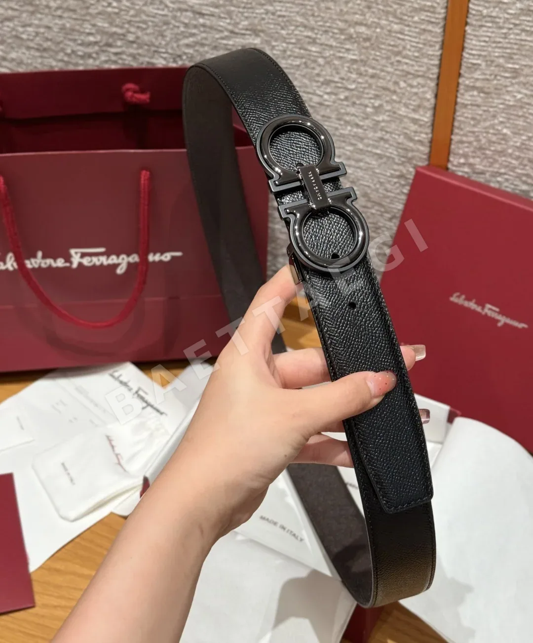 페레가모 간치니 가죽 양면 조절 벨트 상세 이미지 3
