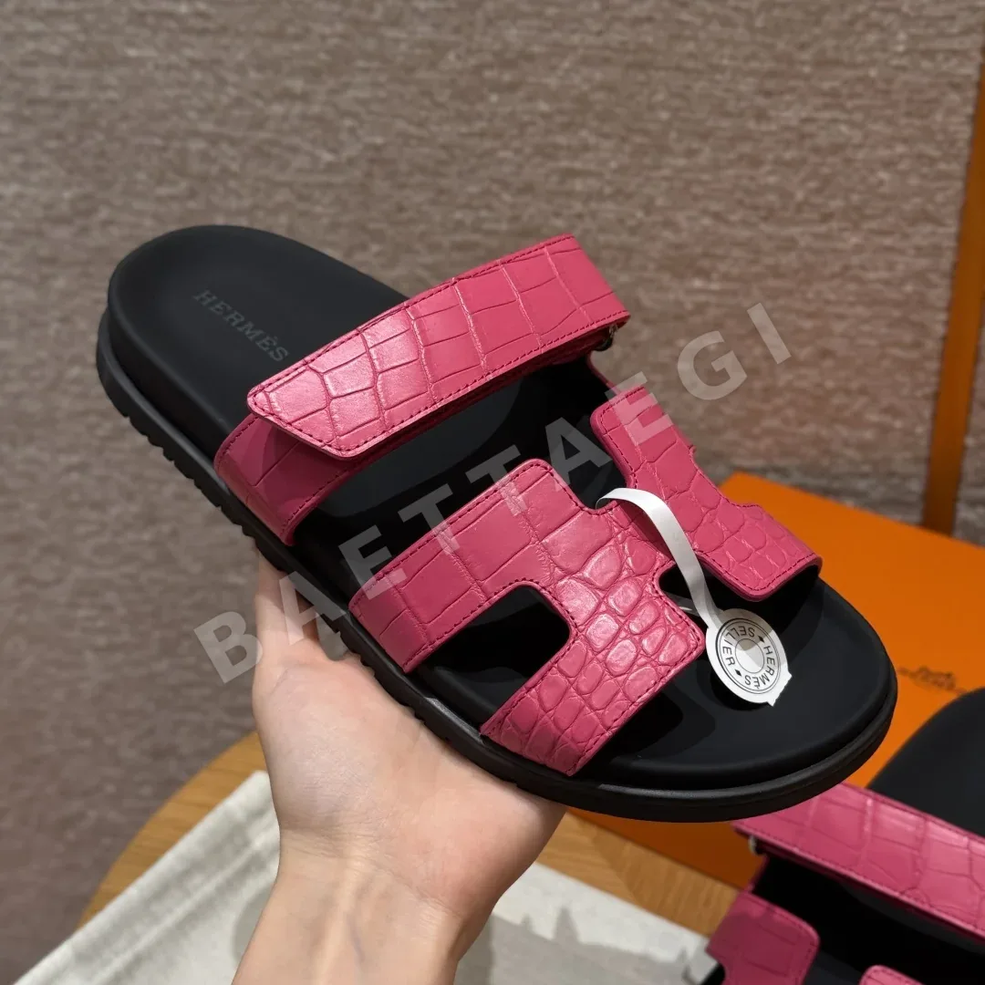 에르메스 225 시프레 악어가죽 샌들 8581
