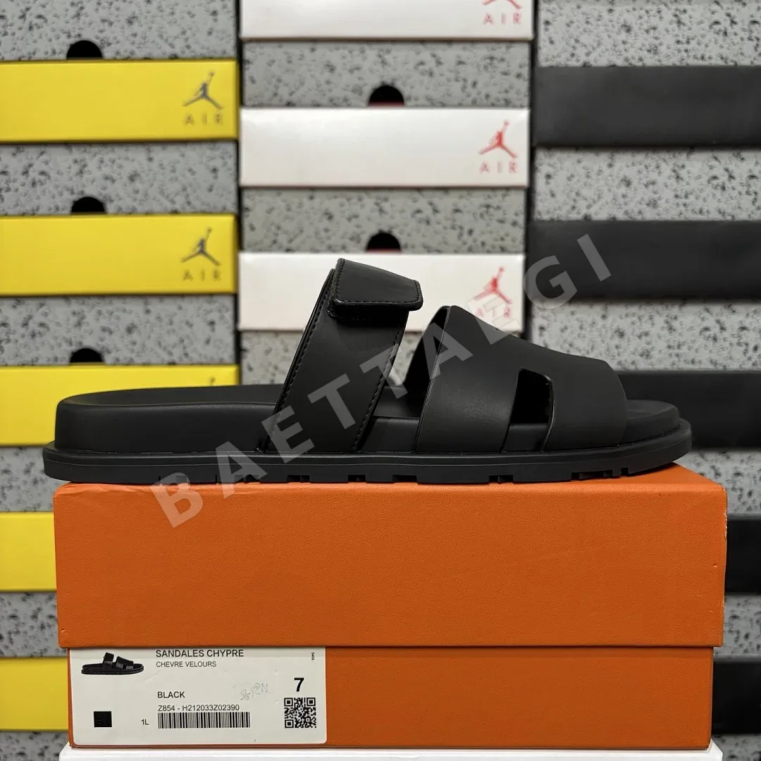 에르메스 [YX] 블랙 205751 Hermes Chypre Sandal /